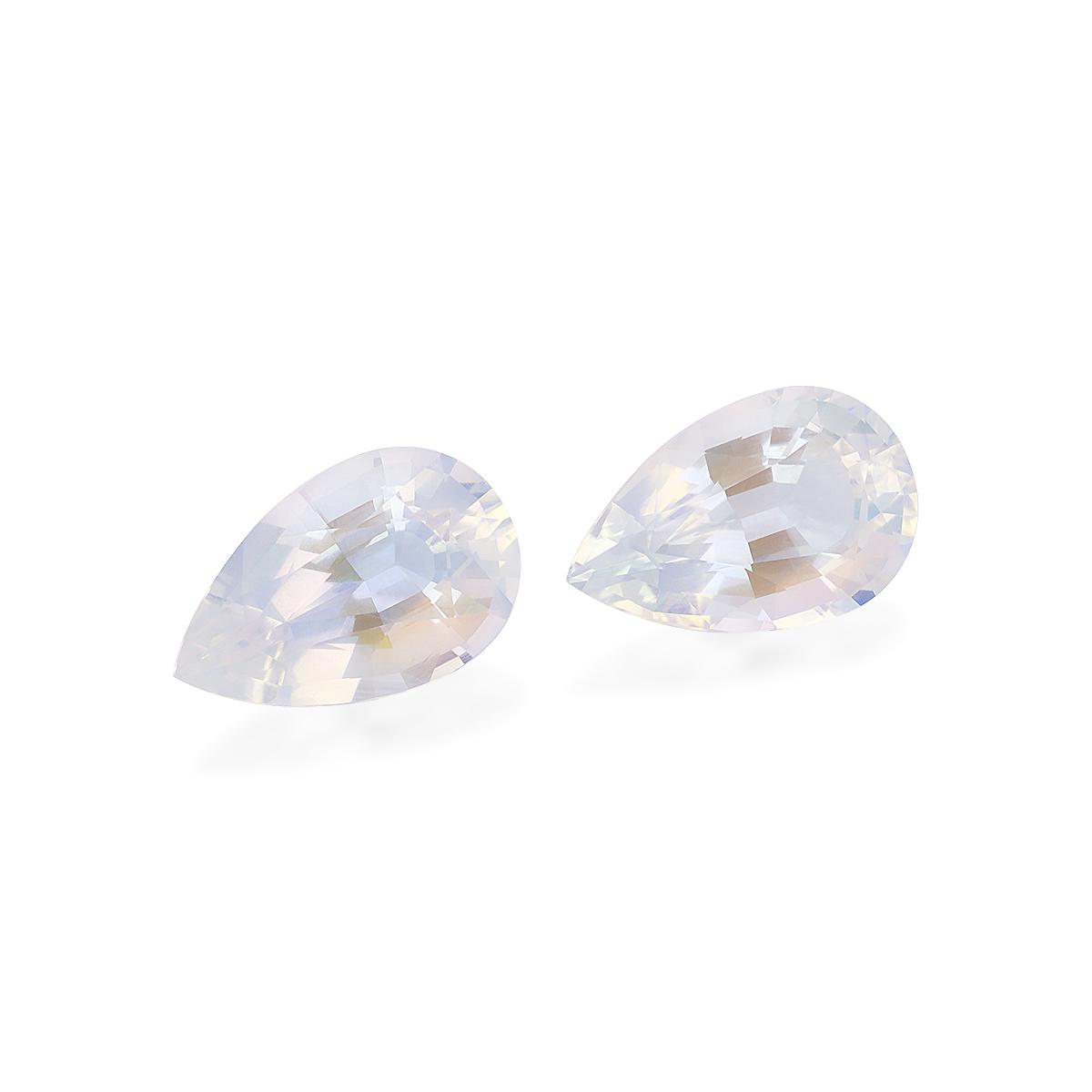 white rainbow moonstone, 8.16ct pear cut — view 3