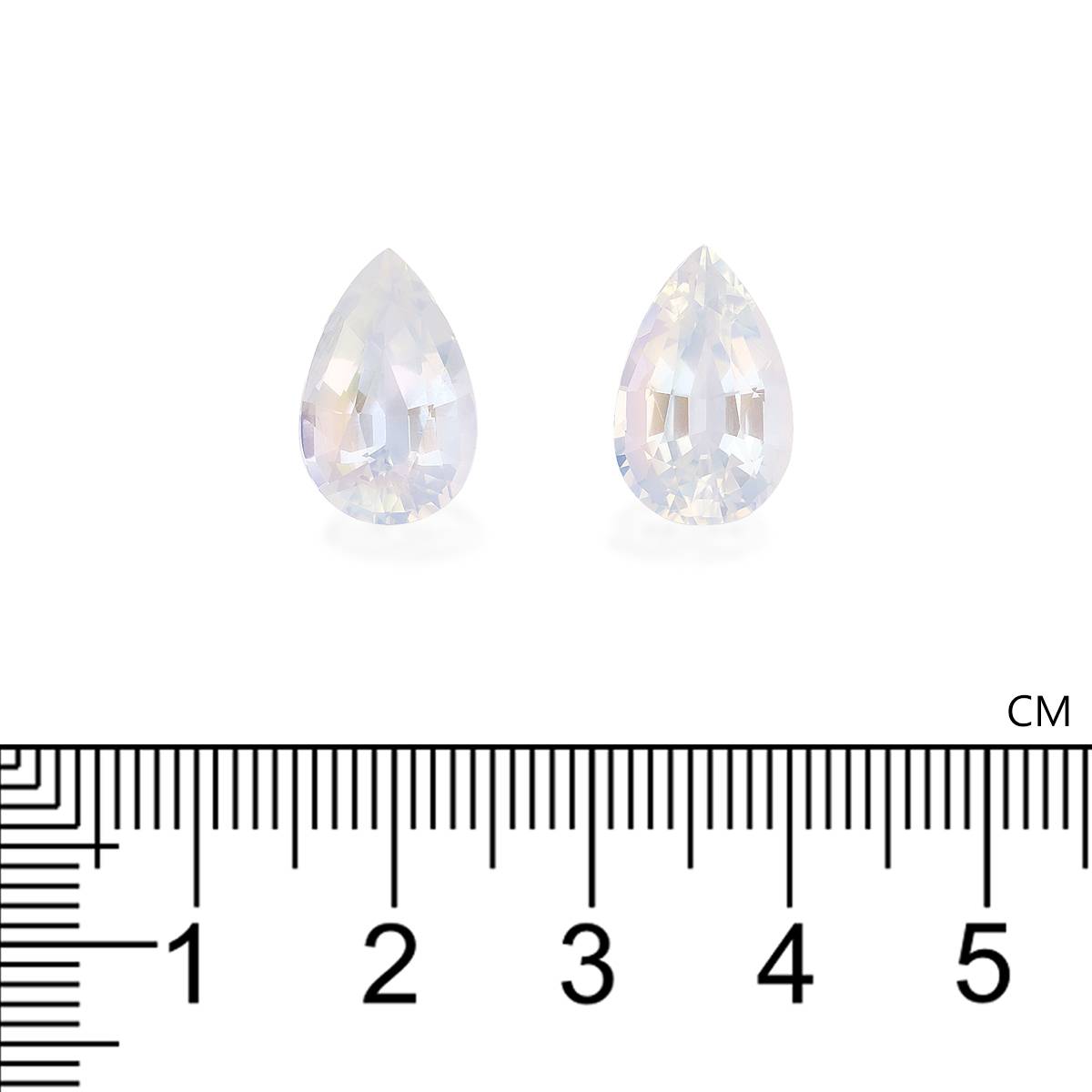 white rainbow moonstone, 8.16ct pear cut — view 4