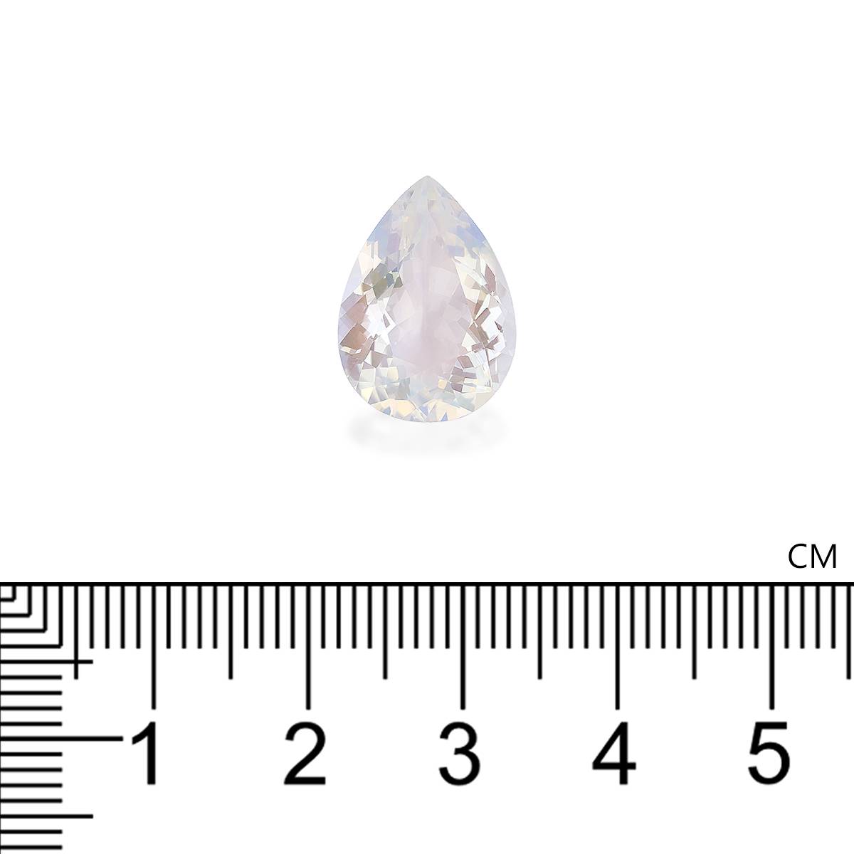 white rainbow moonstone, 6.72ct pear cut — view 4