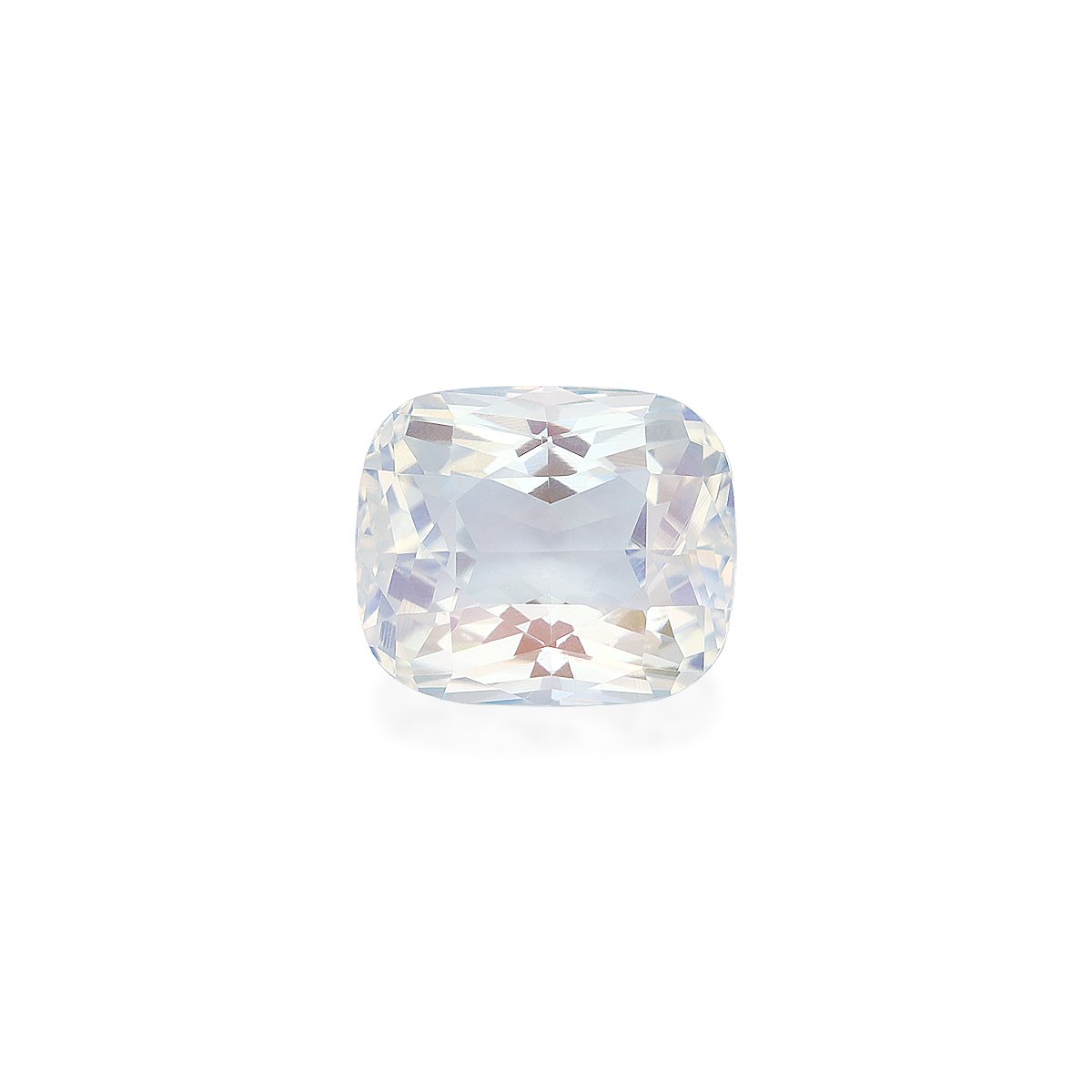 white rainbow moonstone, 5.08ct cushion cut — main view