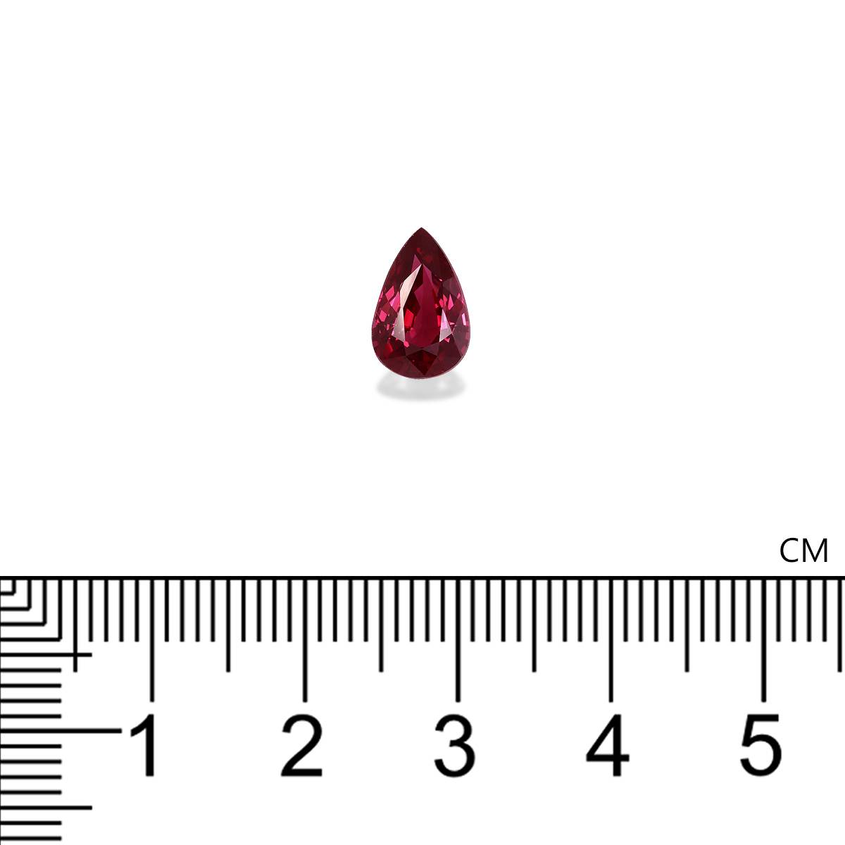 red mozambique ruby, 2.18ct pear cut — view 4