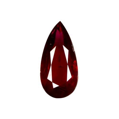 Pigeons Blood red mozambique ruby, 3ct pear cut — main view