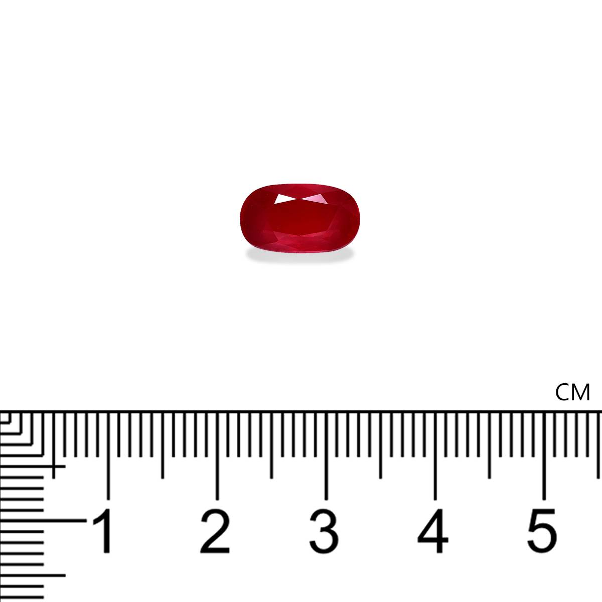 red mozambique ruby, 4.04ct cushion cut — view 4