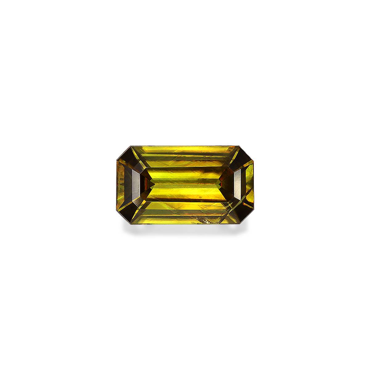 yellow sphene, 4.29ct cushion cut — main view