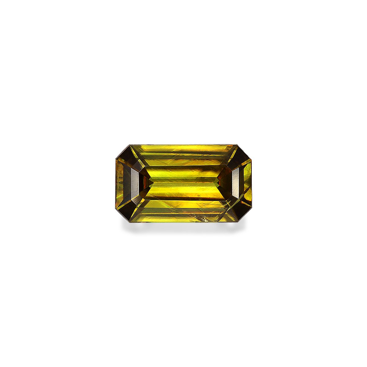 yellow sphene, 4.29ct cushion cut — main view
