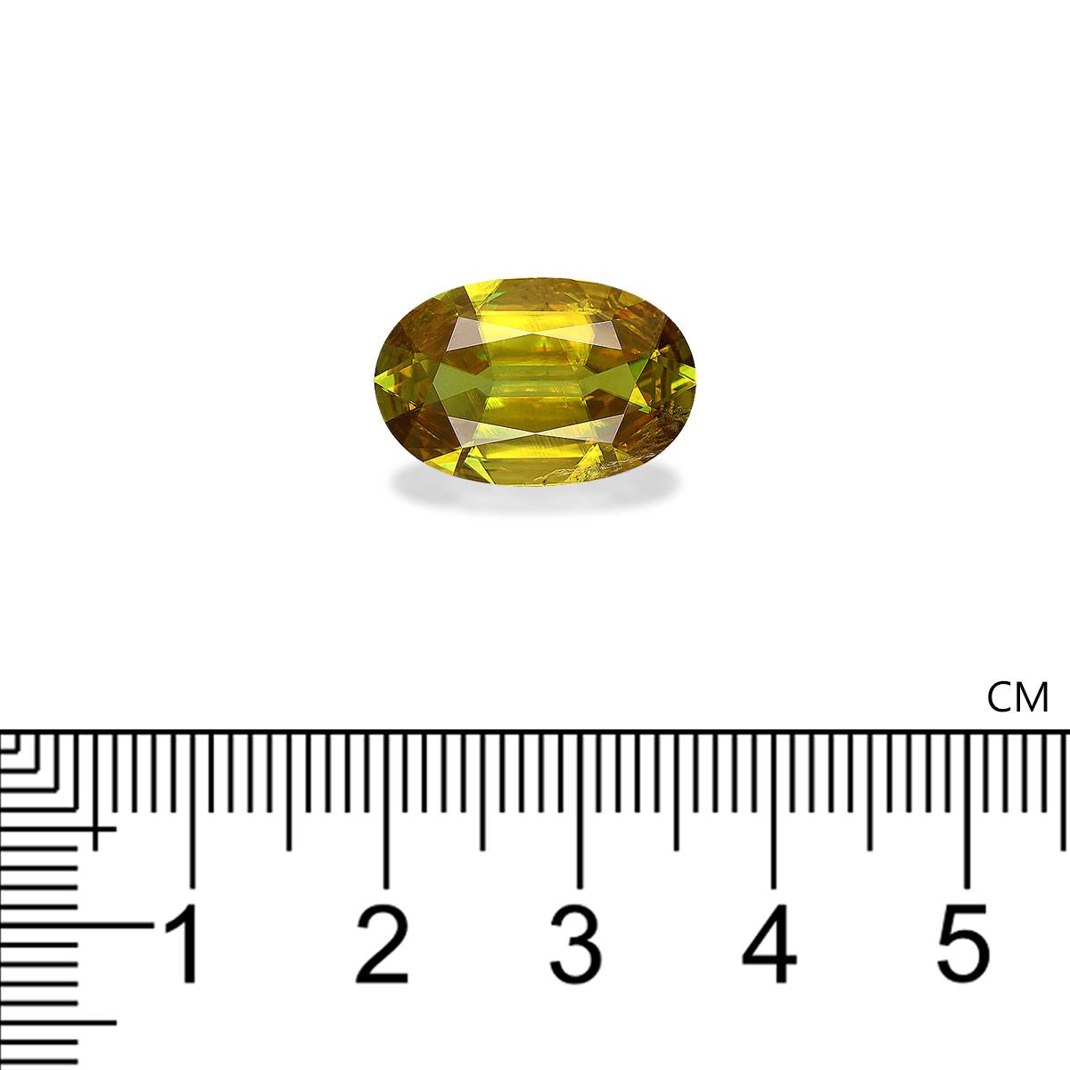 yellow sphene, 6.51ct oval cut — view 4
