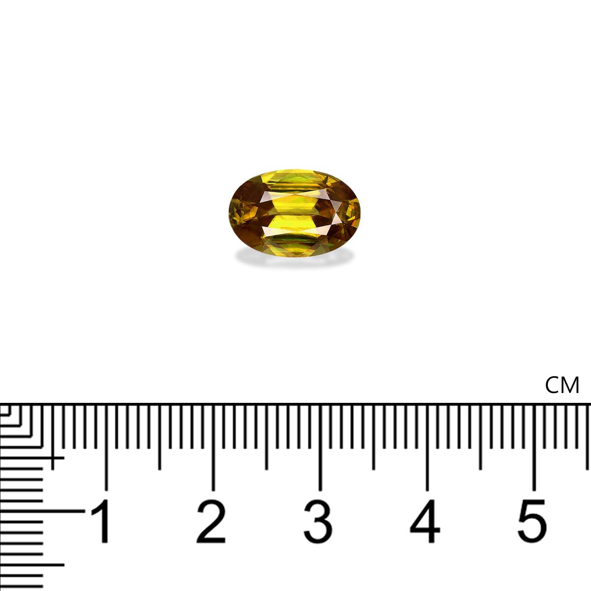 corn yellow sphene, 3.44ct oval cut — view 4