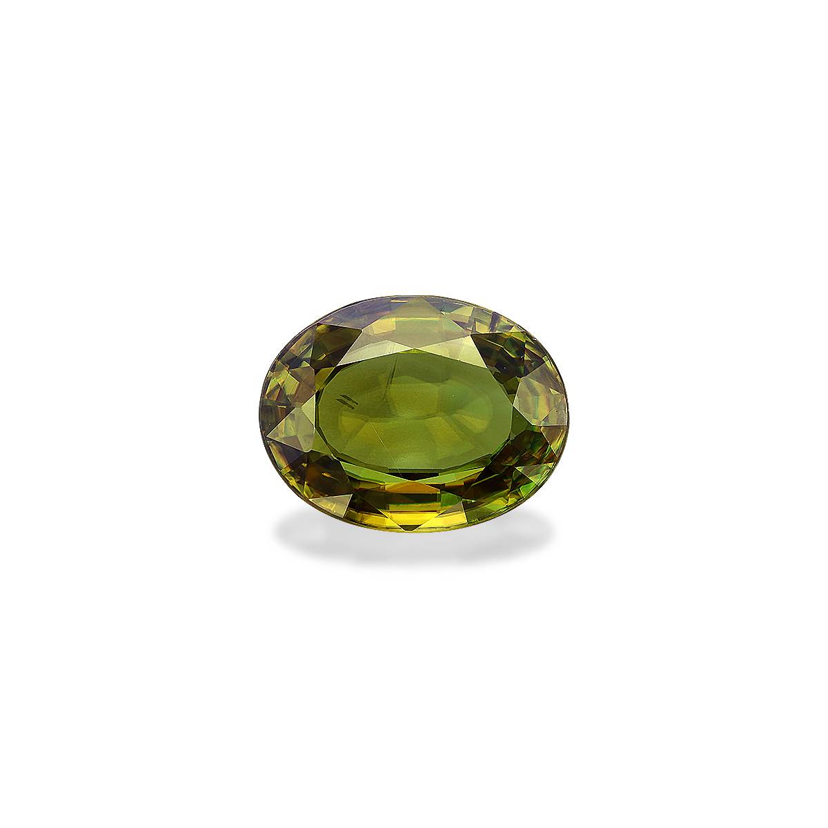 moss green sphene, 6.8ct oval cut — main view