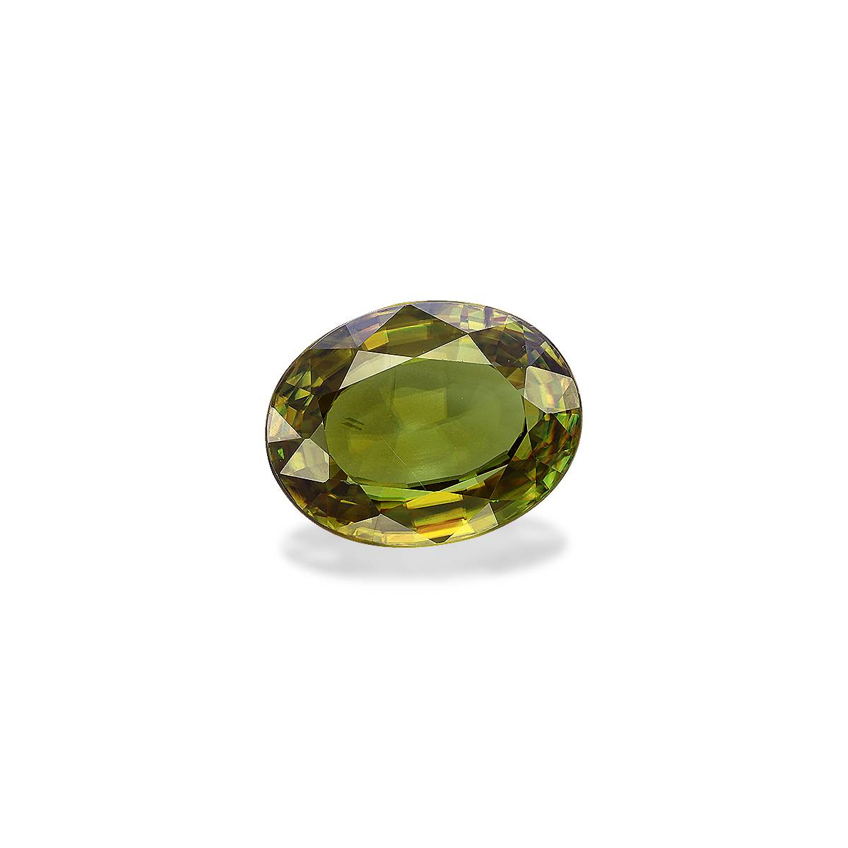 moss green sphene, 6.8ct oval cut — view 3