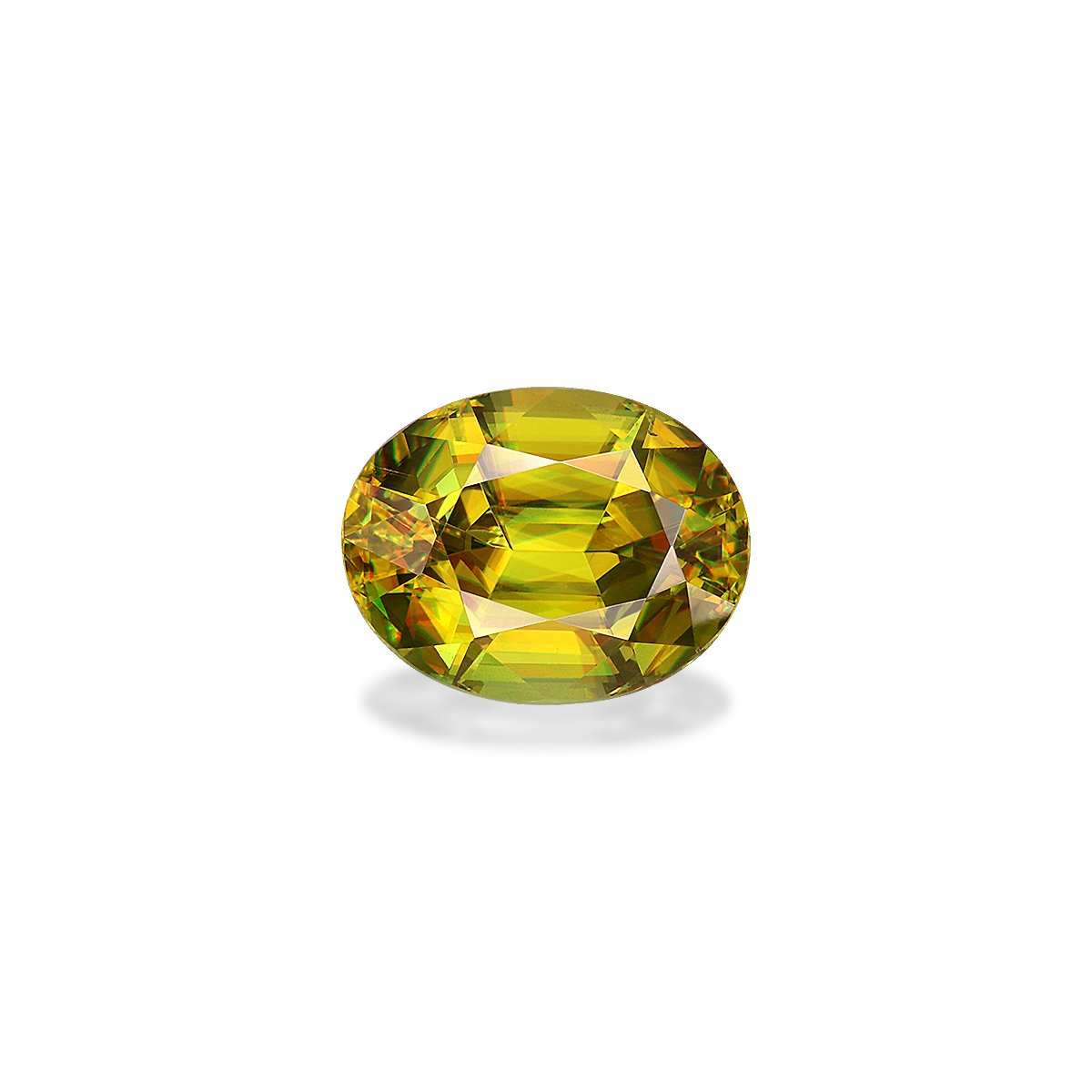 yellow sphene, 3.17ct oval cut — main view