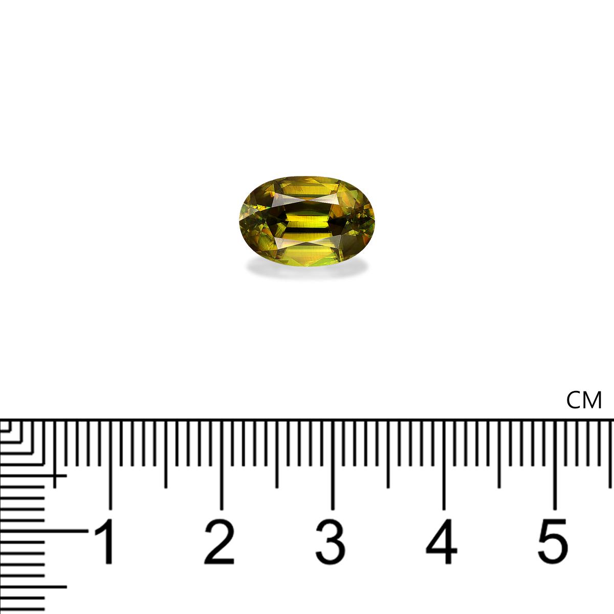 yellow sphene, 4.67ct oval cut — view 4