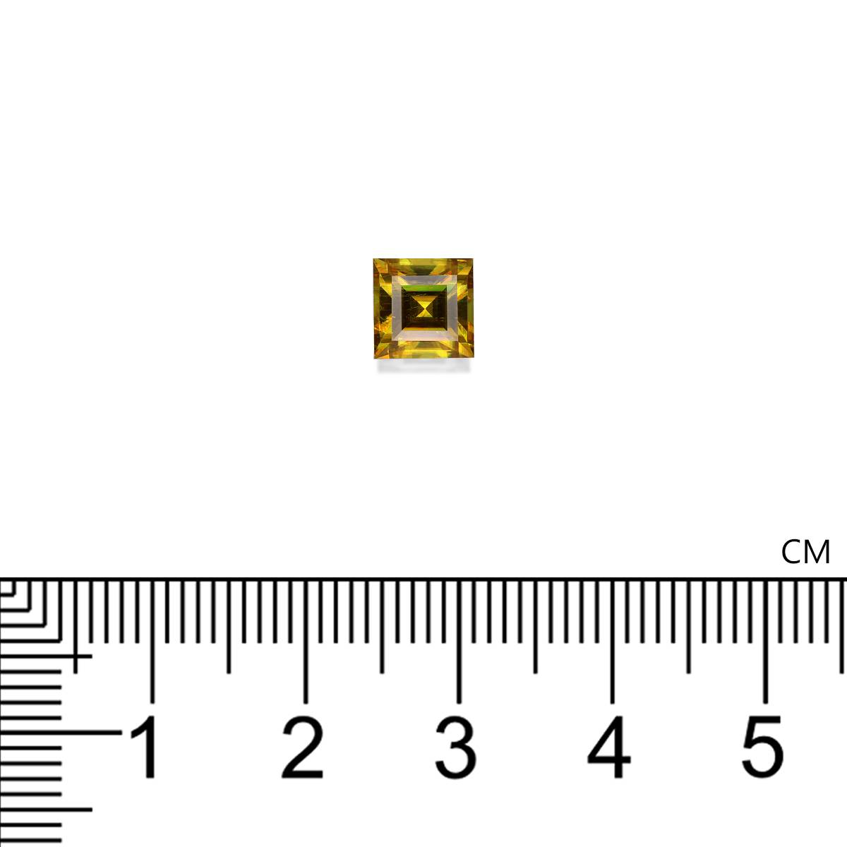 yellow sphene, 1.57ct square cut — view 4