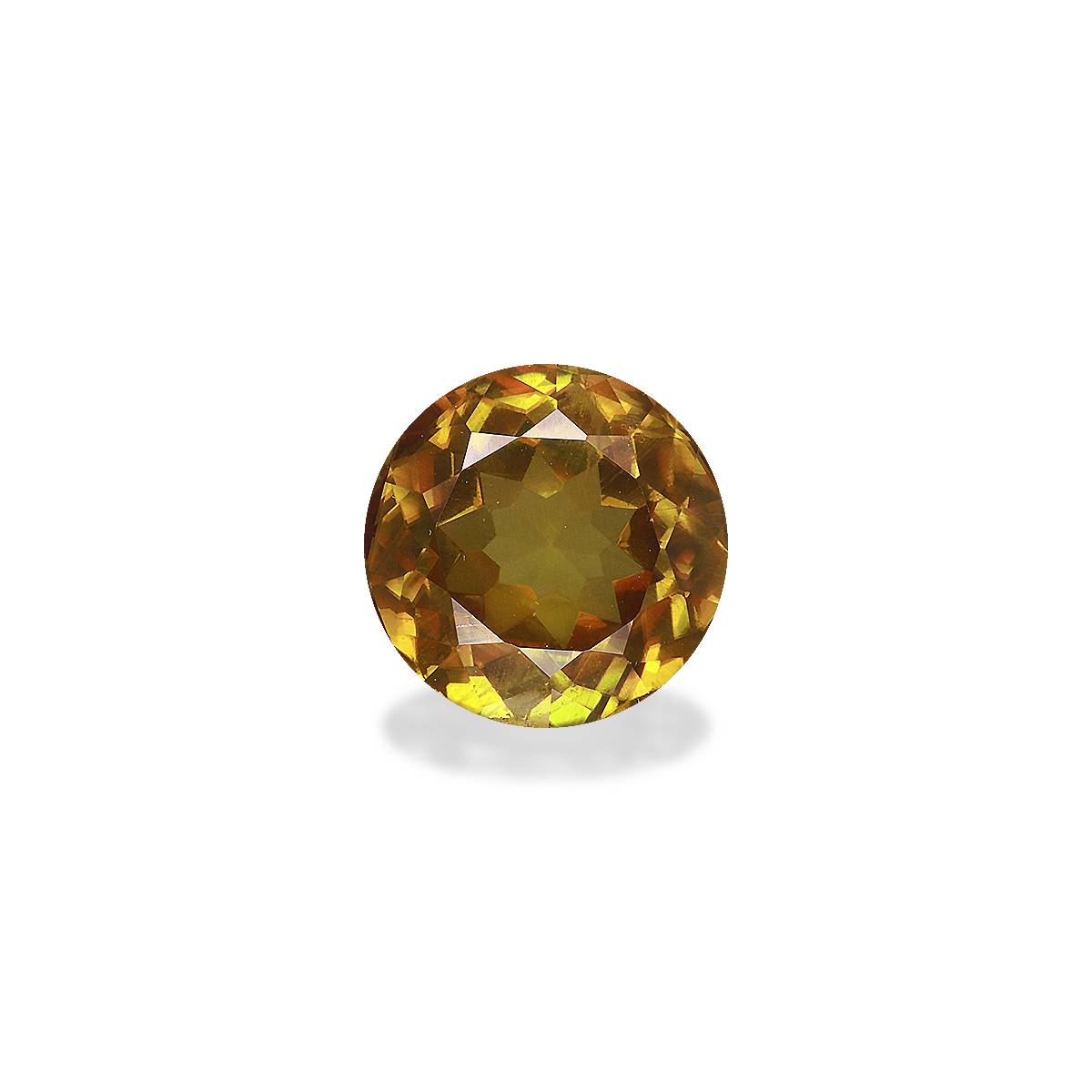 golden yellow sphene, 3.25ct round cut — main view