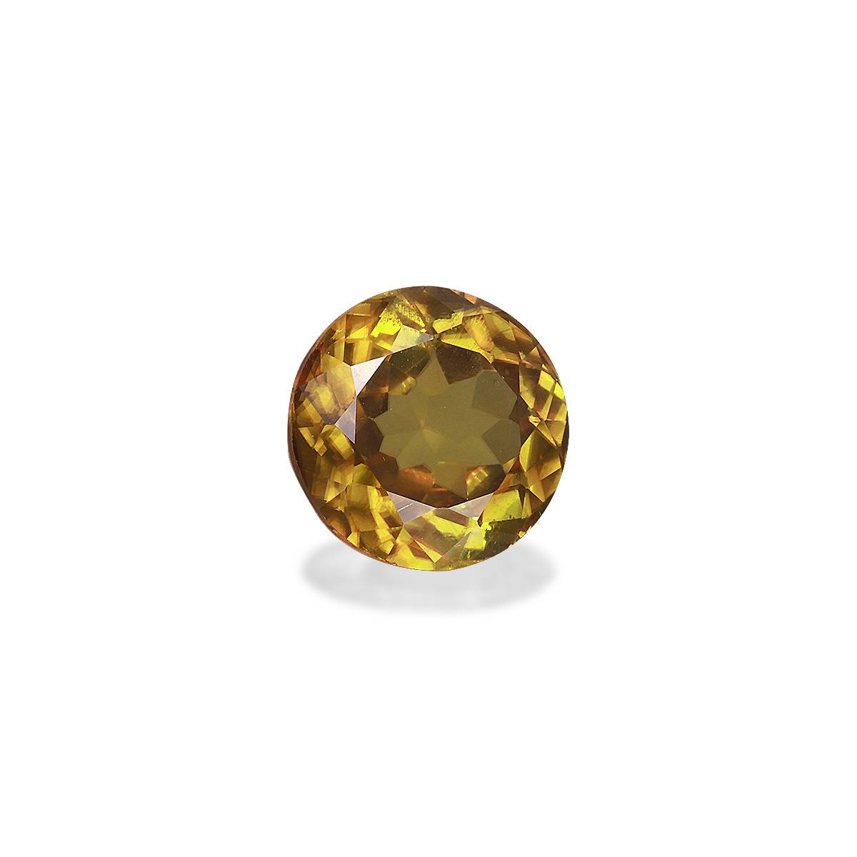 golden yellow sphene, 3.25ct round cut — view 3