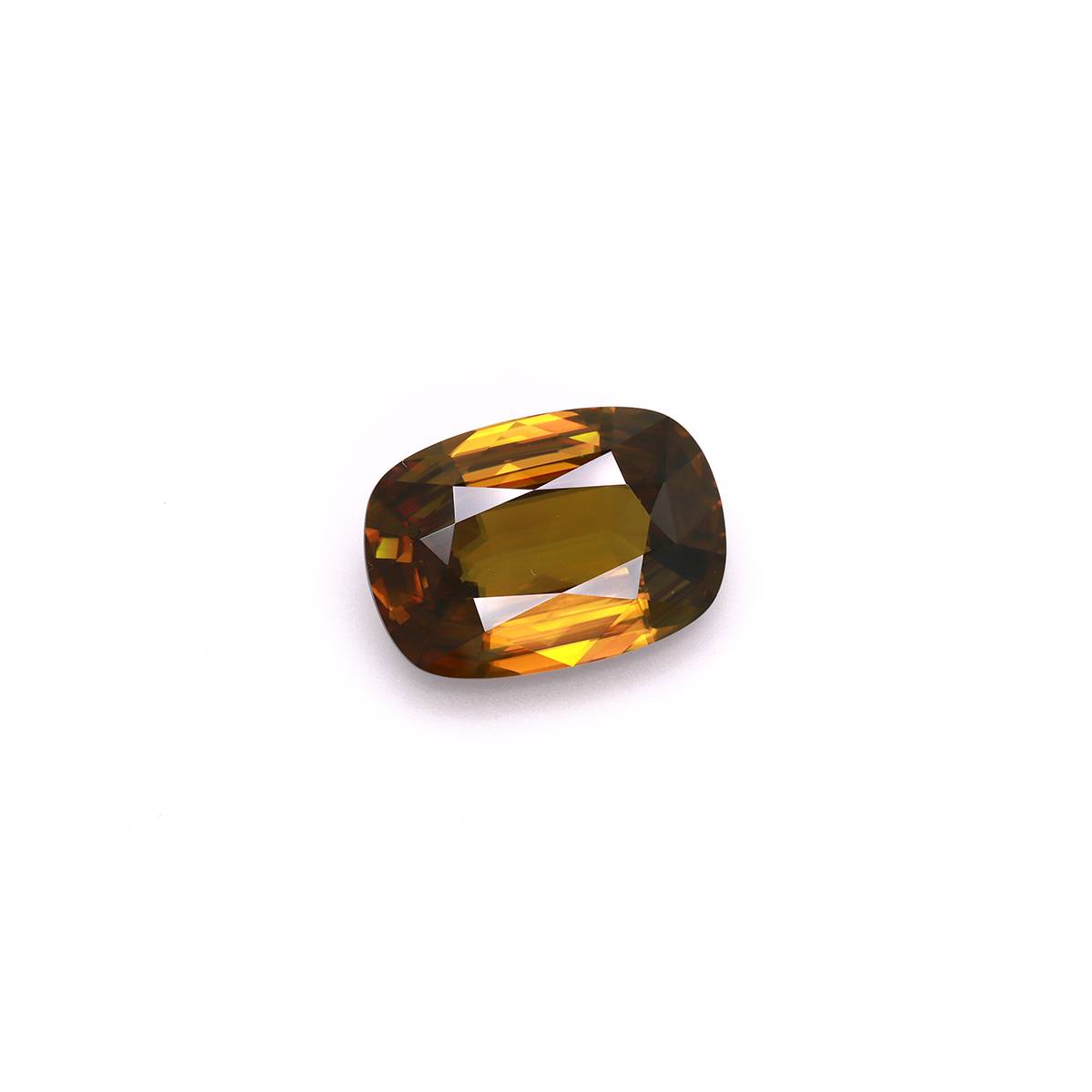 peanut brown sphene, 16.52ct cushion cut — view 3