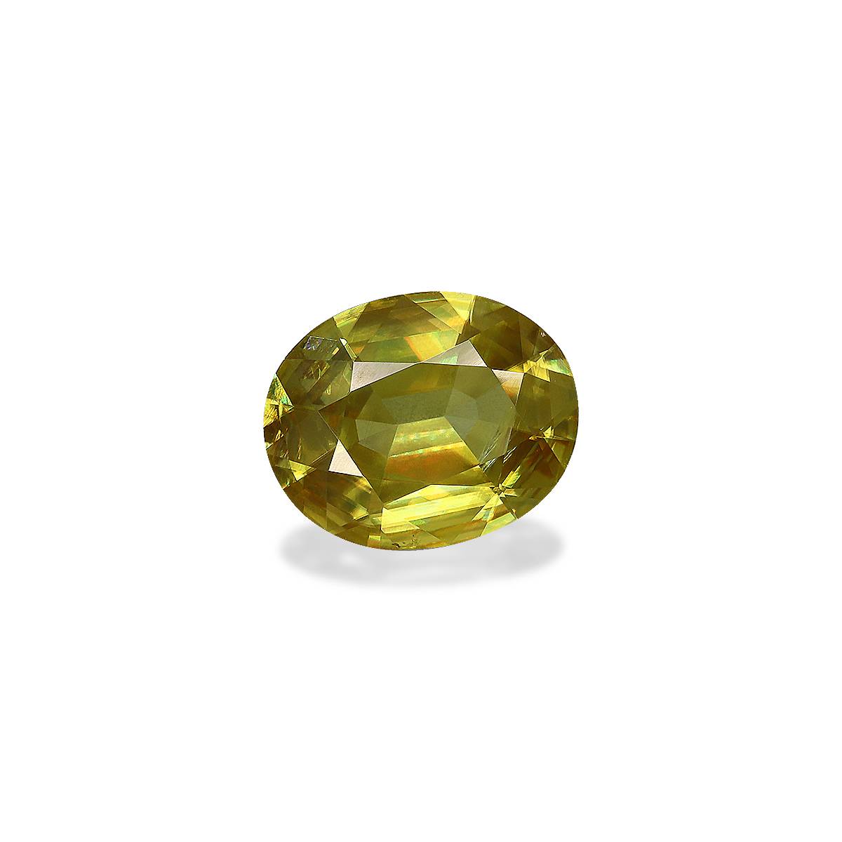 lime green sphene, 2.16ct oval cut — view 3