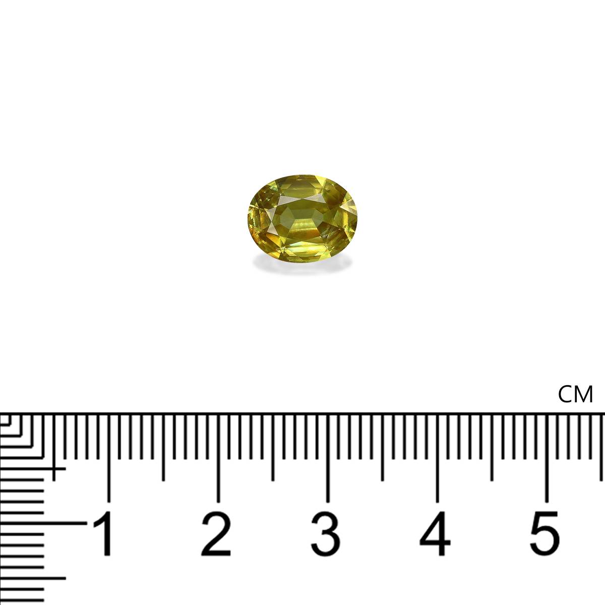 lime green sphene, 2.16ct oval cut — view 4