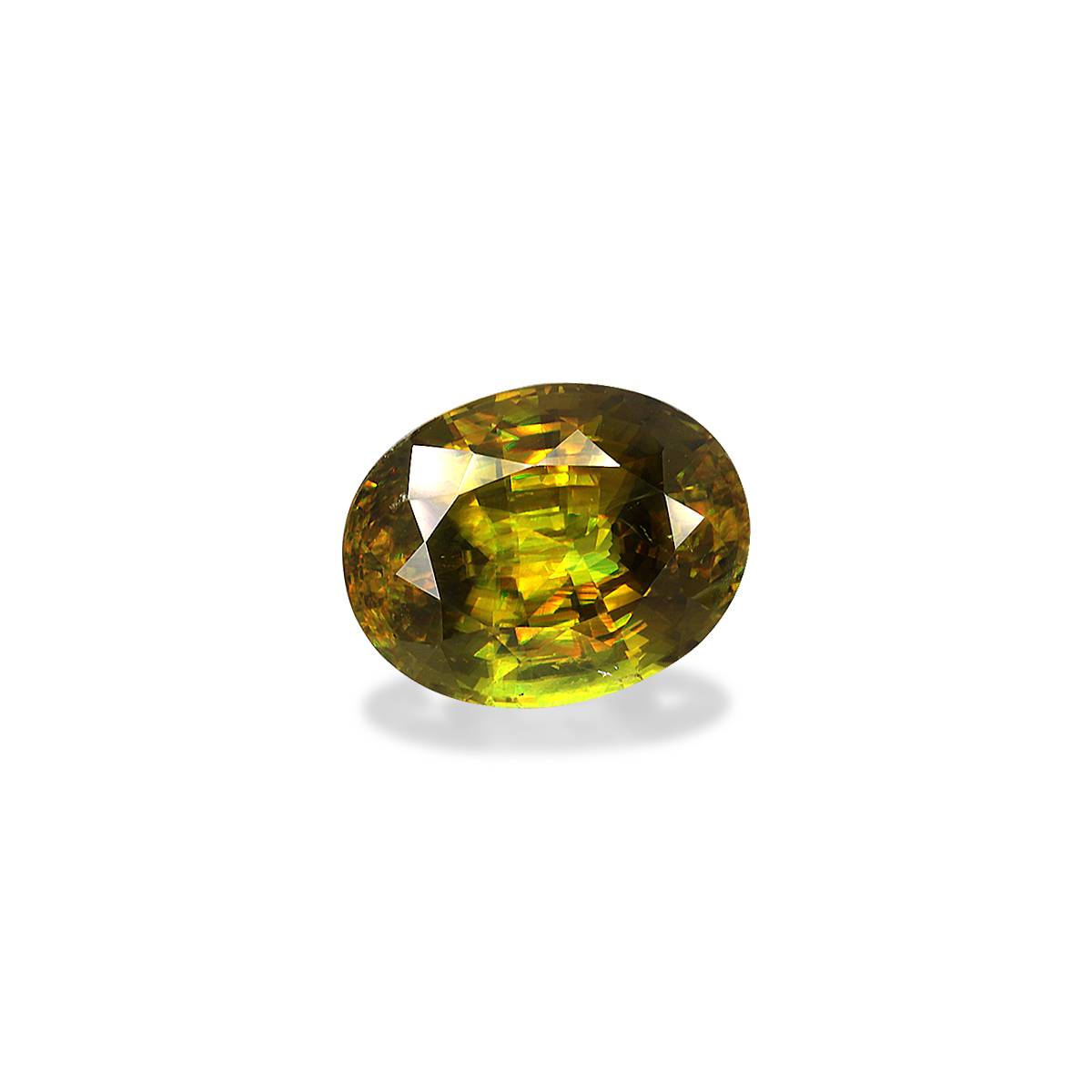 green sphene, 12.55ct oval cut — view 3