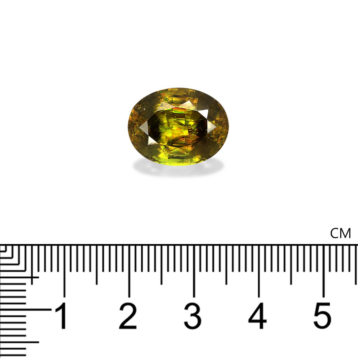 green sphene, 12.55ct oval cut — view 4