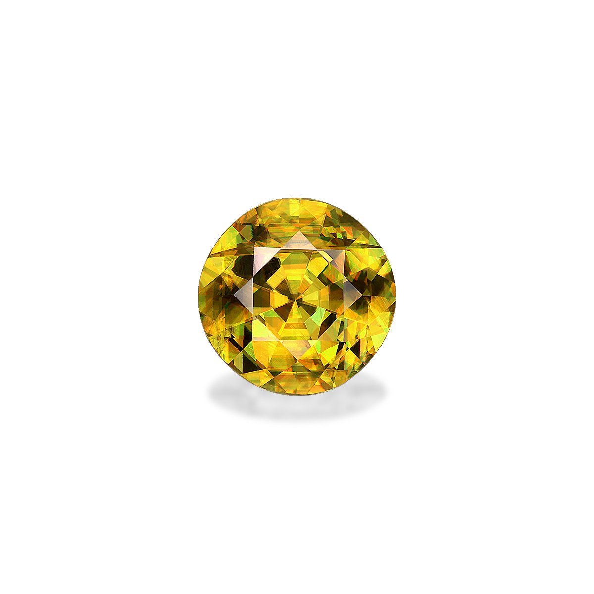 yellow sphene, 3.27ct round cut — main view