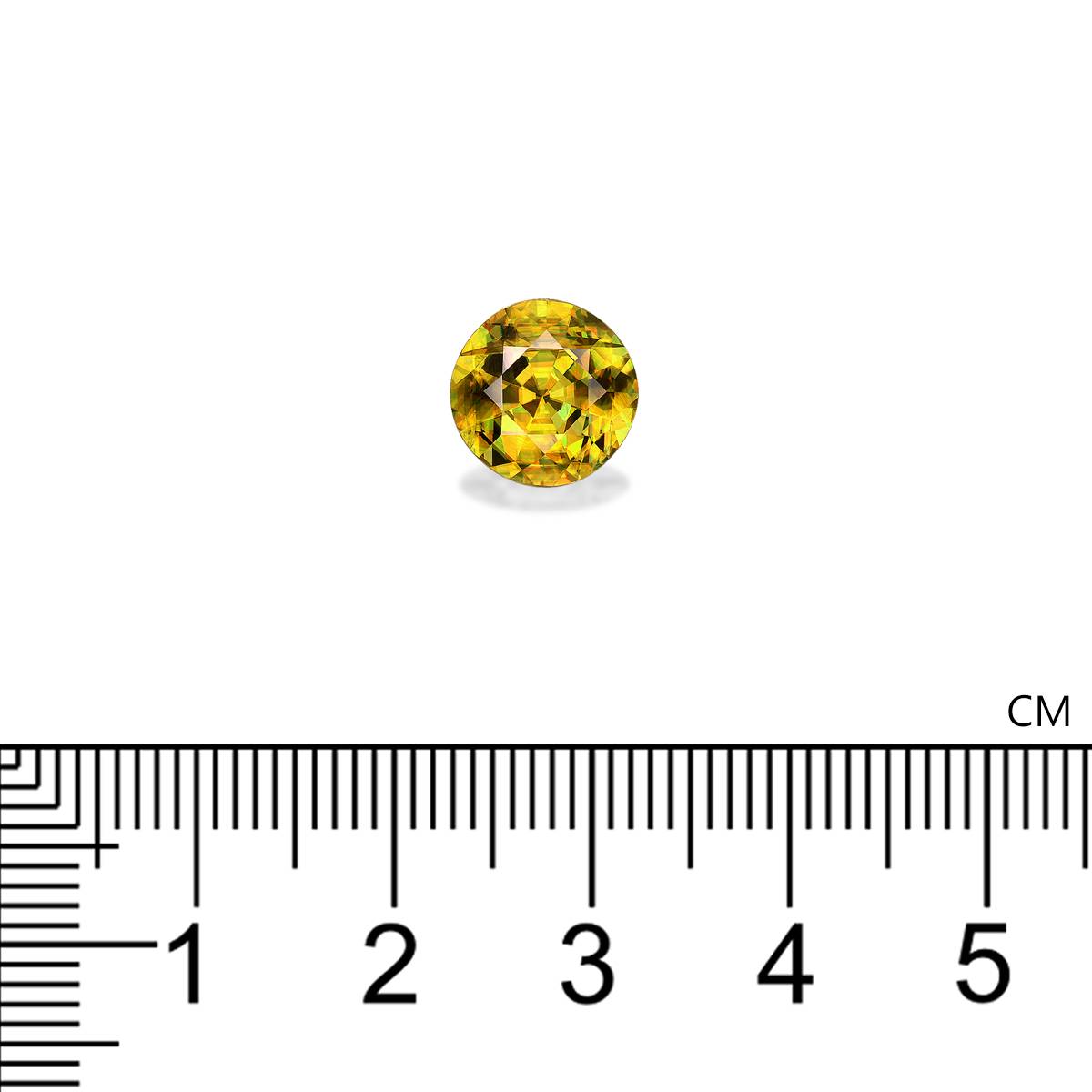 yellow sphene, 3.27ct round cut — view 4