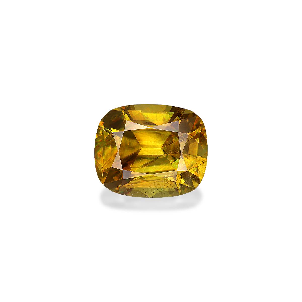 yellow sphene, 4.62ct cushion cut — main view