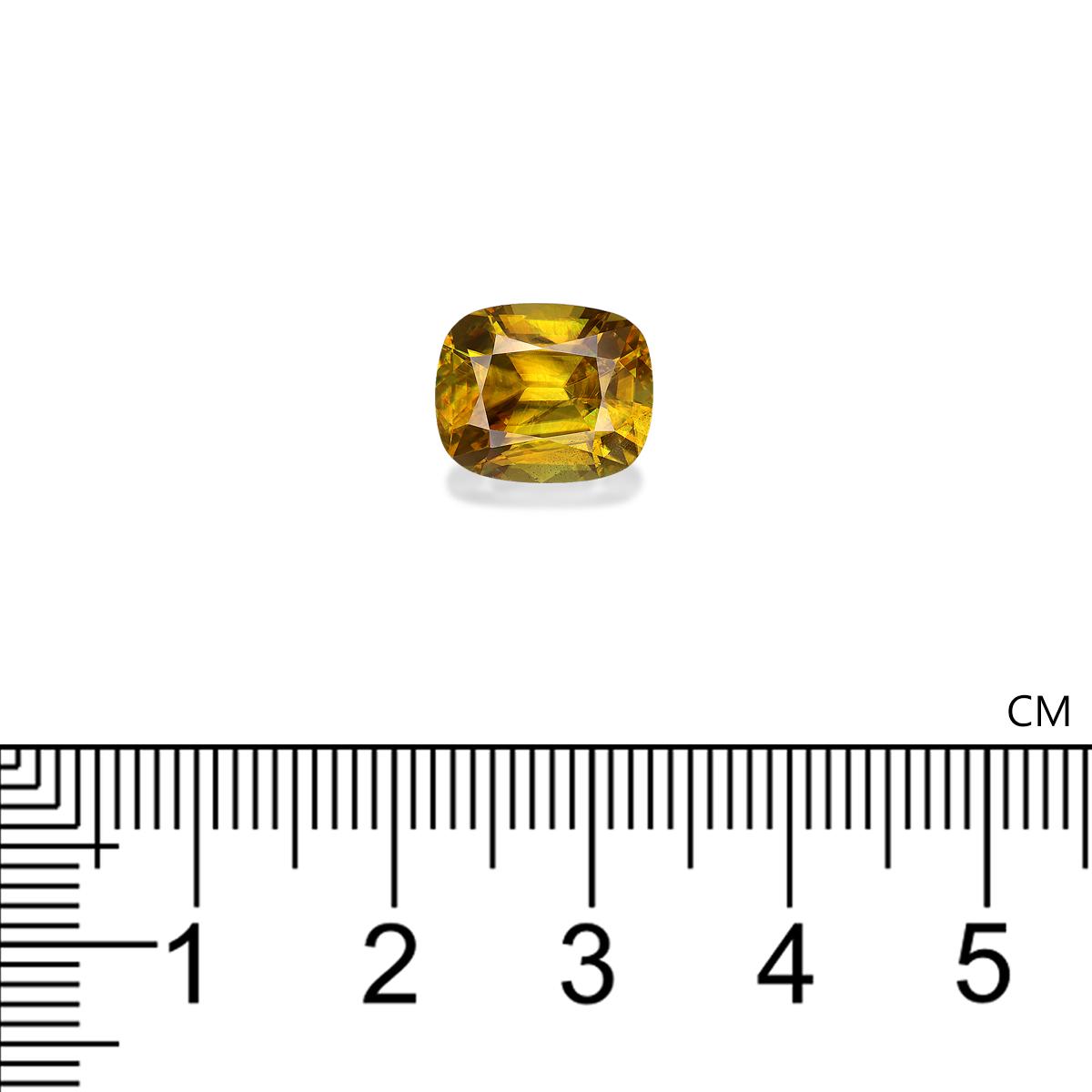 yellow sphene, 4.62ct cushion cut — view 4