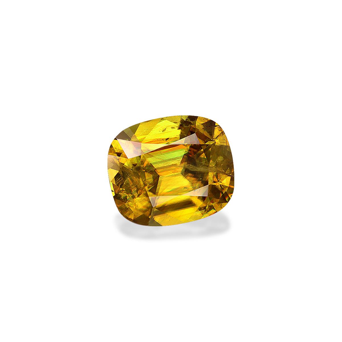 corn yellow sphene, 7.11ct cushion cut — view 3