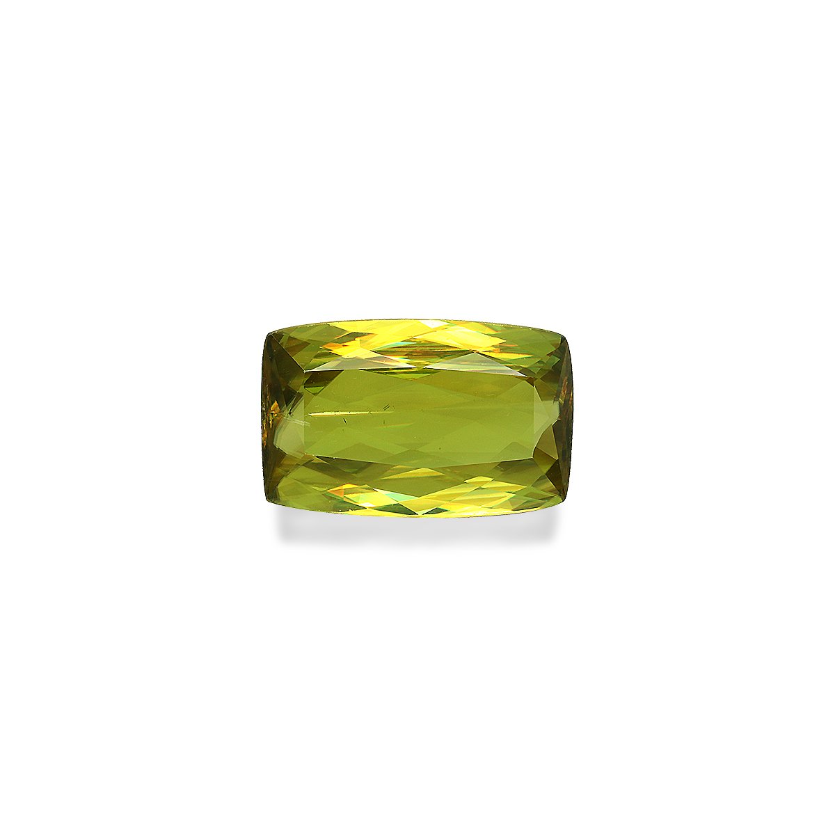 lime green sphene, 6.96ct cushion cut — main view