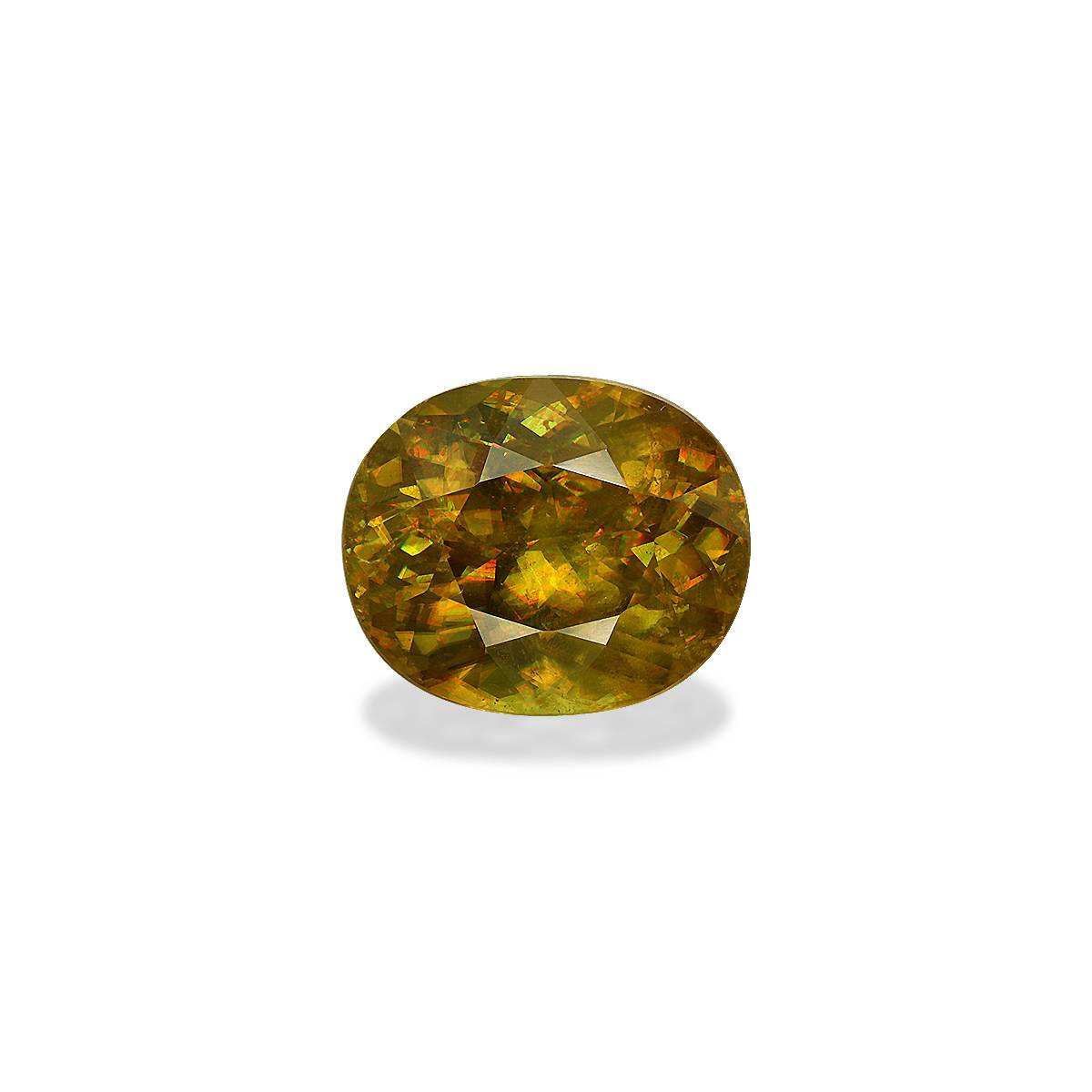 yellow sphene, 14.66ct oval cut — main view