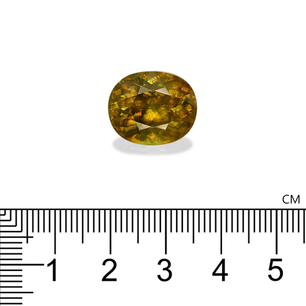 yellow sphene, 14.66ct oval cut — view 4