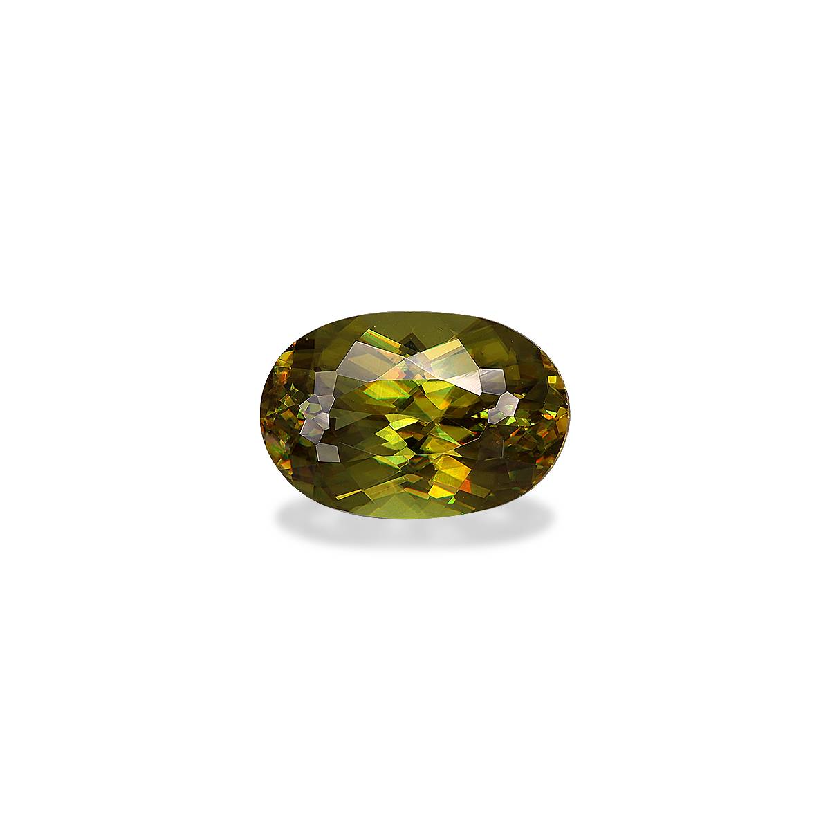 forest green sphene, 4.39ct oval cut — main view