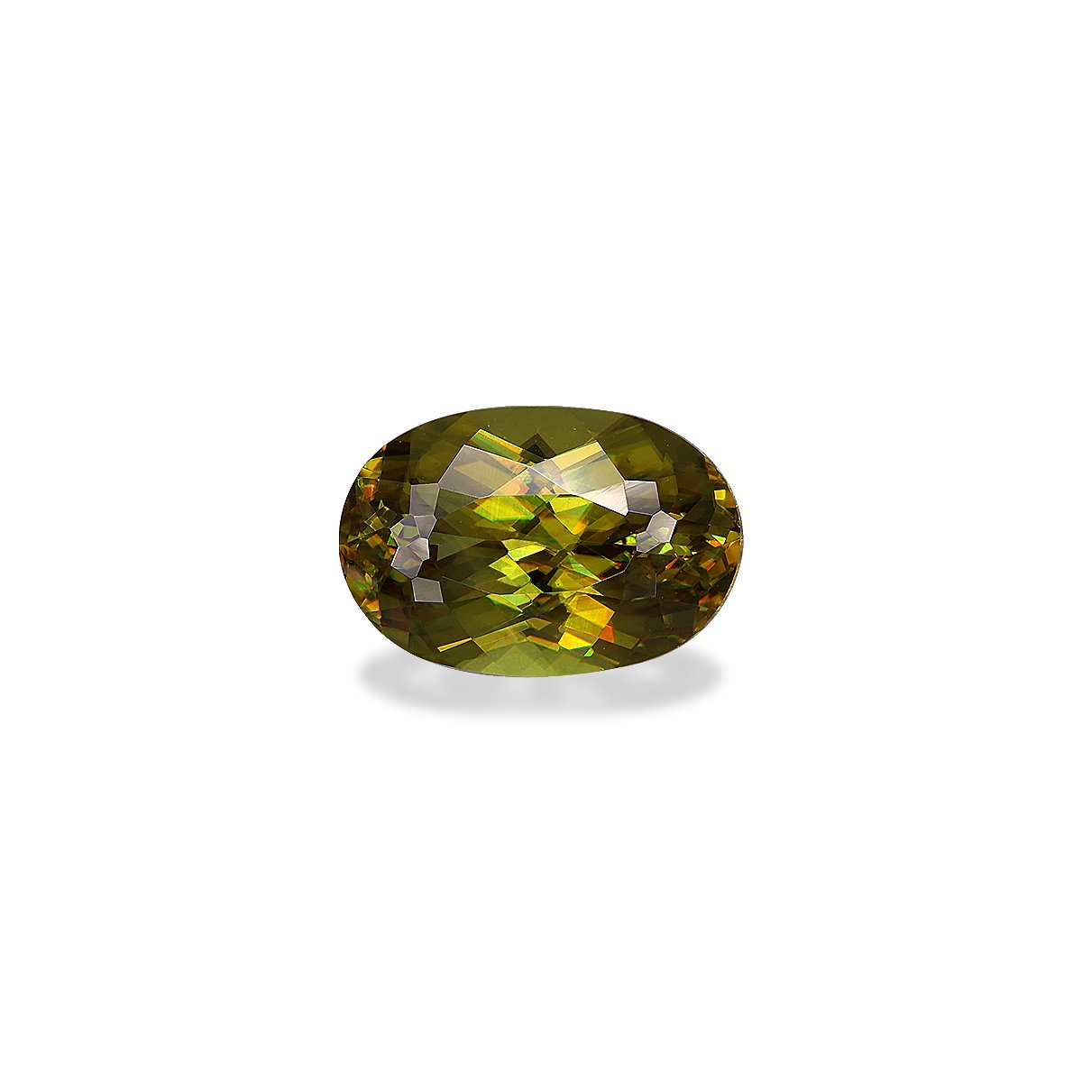 forest green sphene, 4.39ct oval cut — main view