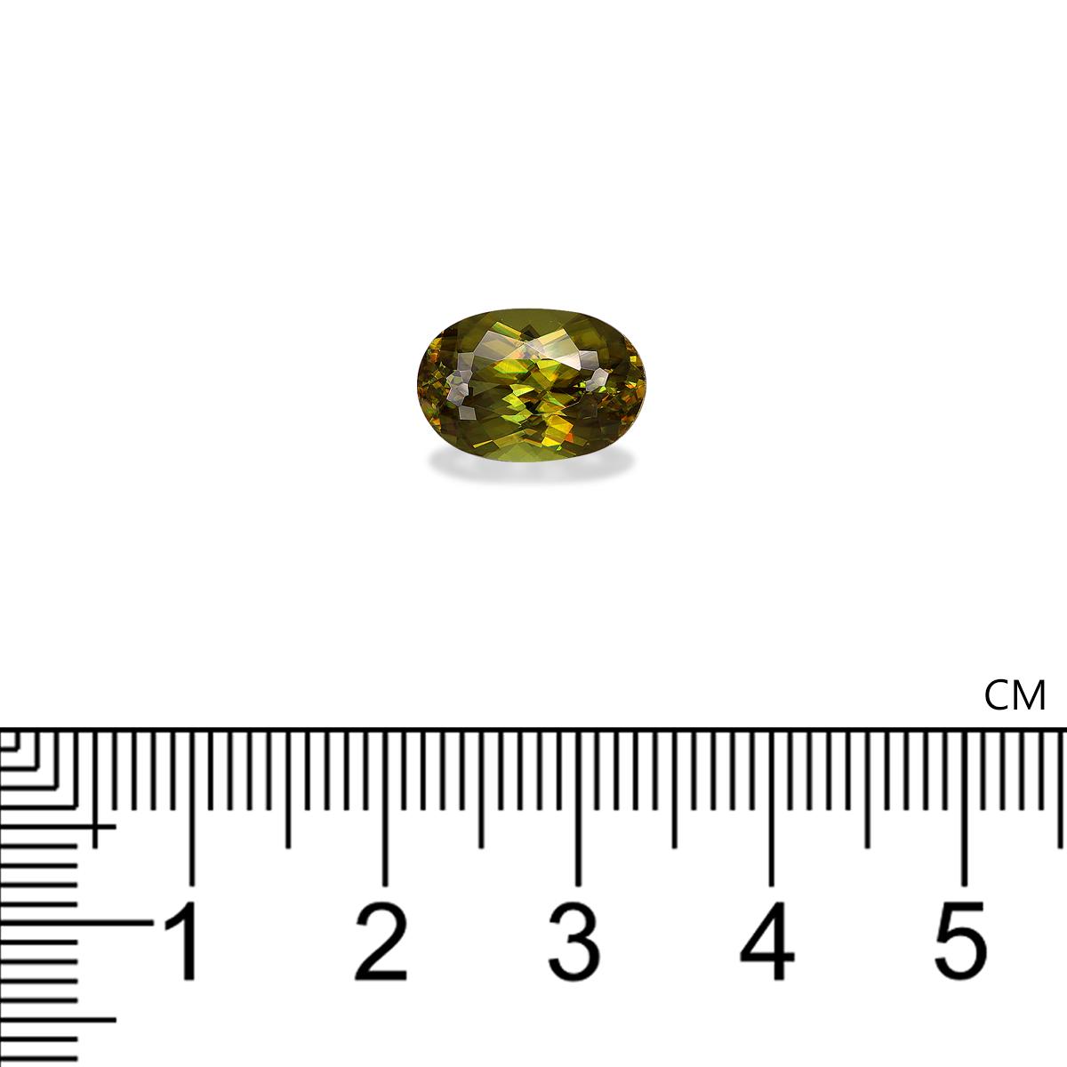 forest green sphene, 4.39ct oval cut — view 4