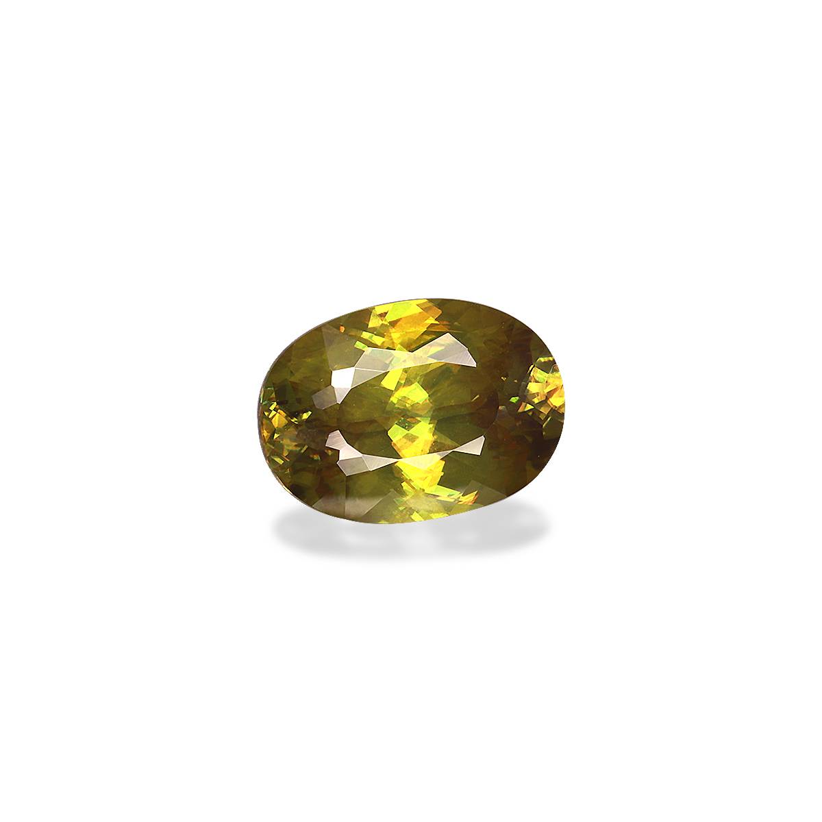 yellow sphene, 5.42ct oval cut — view 3