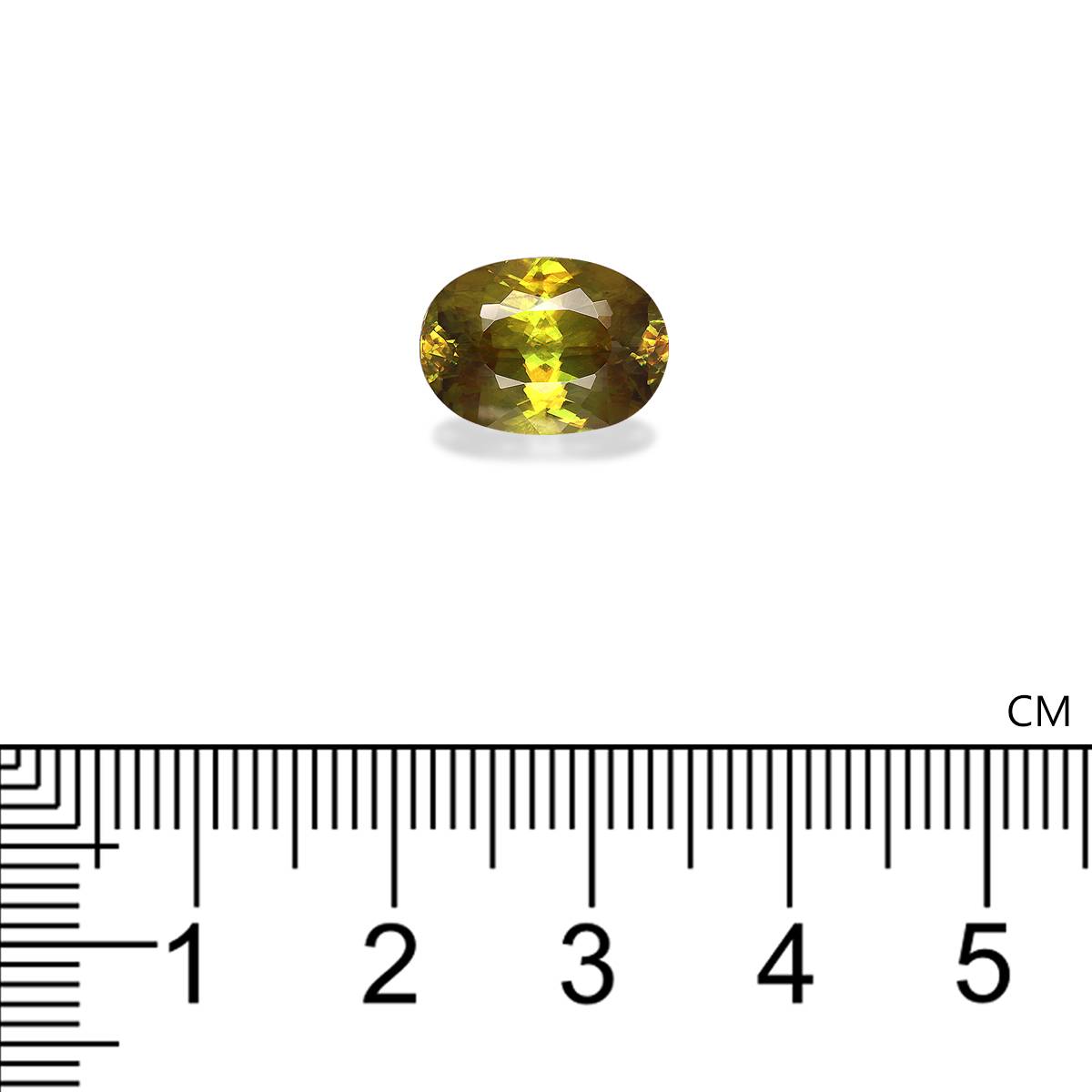 yellow sphene, 5.42ct oval cut — view 4