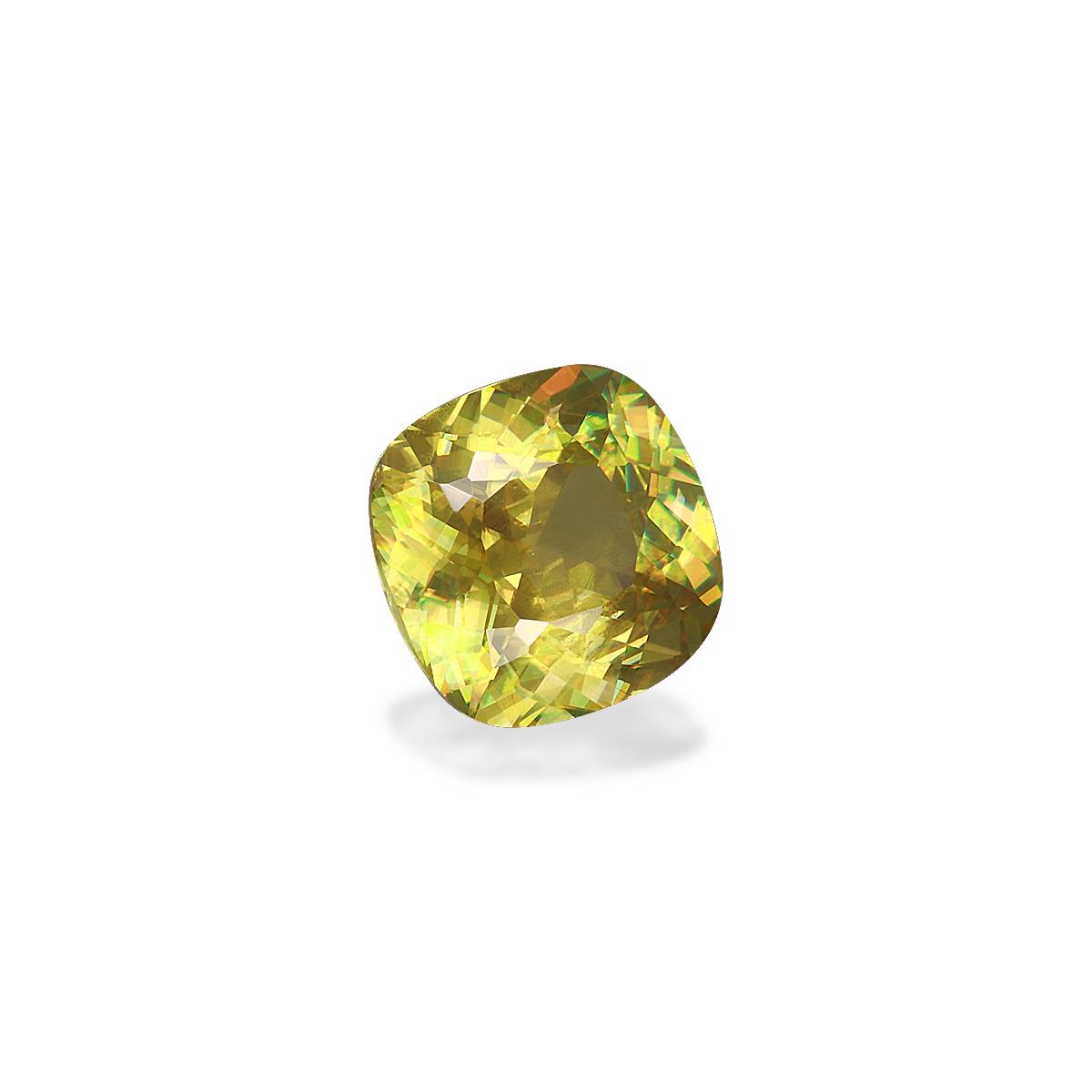 yellow sphene, 3.8ct cushion cut — view 3
