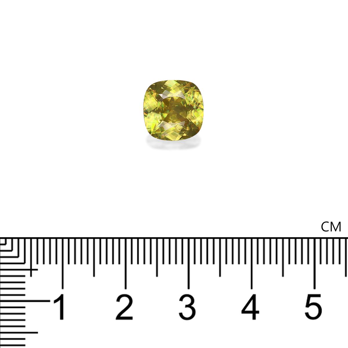 yellow sphene, 3.8ct cushion cut — view 4