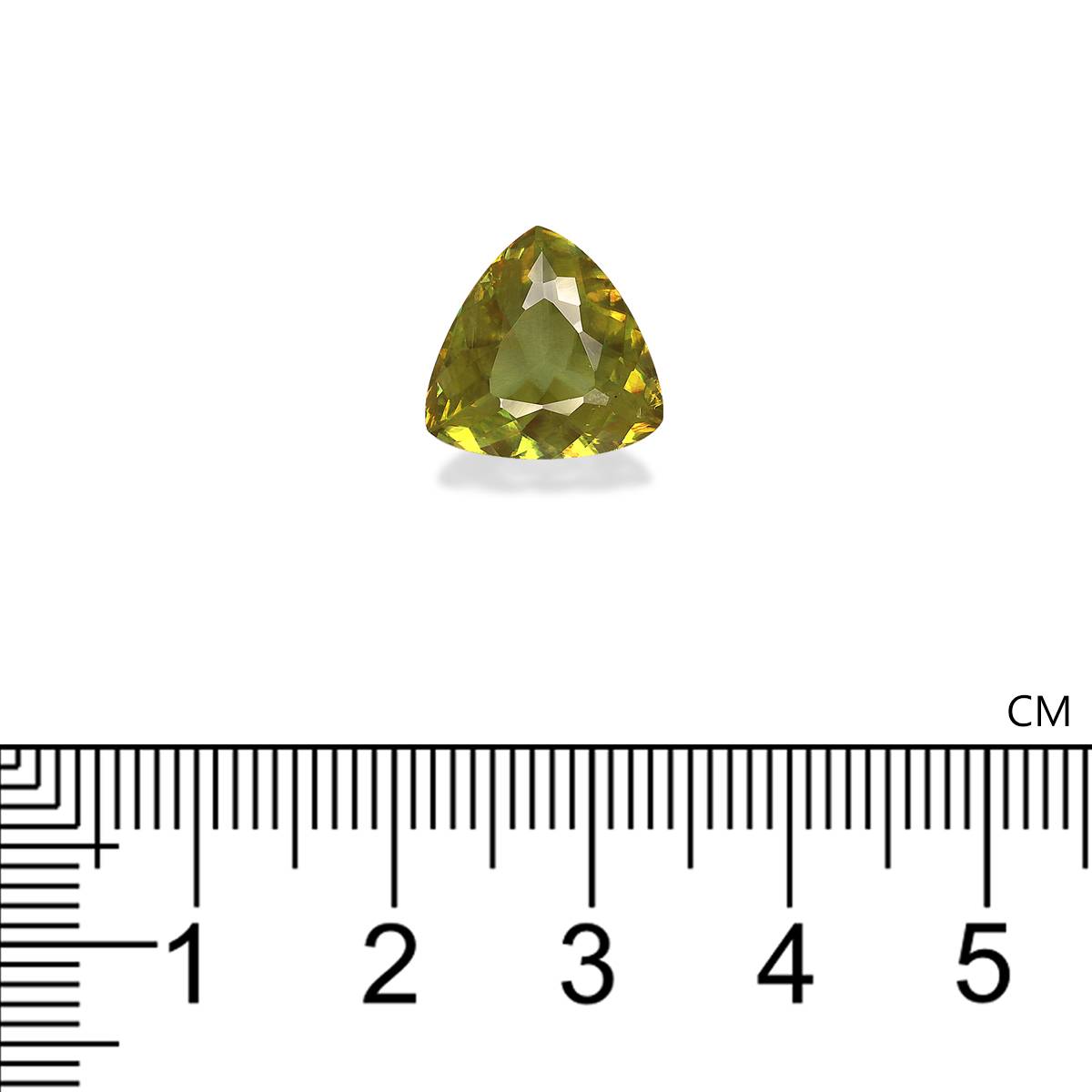 green sphene, 4.69ct trilliant cut — view 4