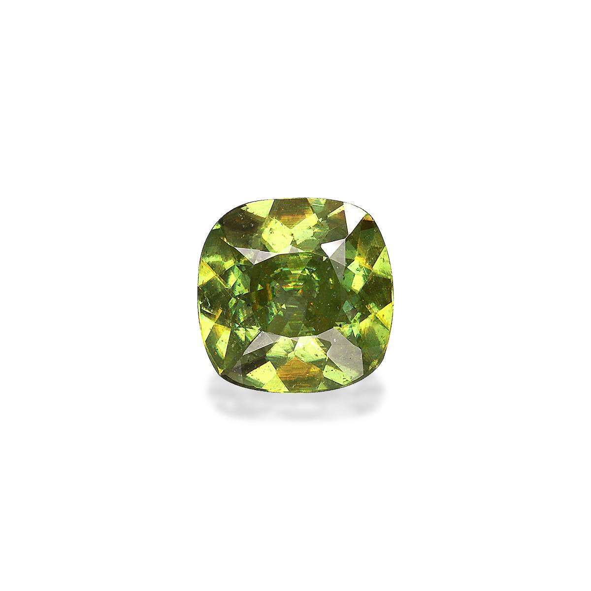 green sphene, 3.73ct cushion cut — main view