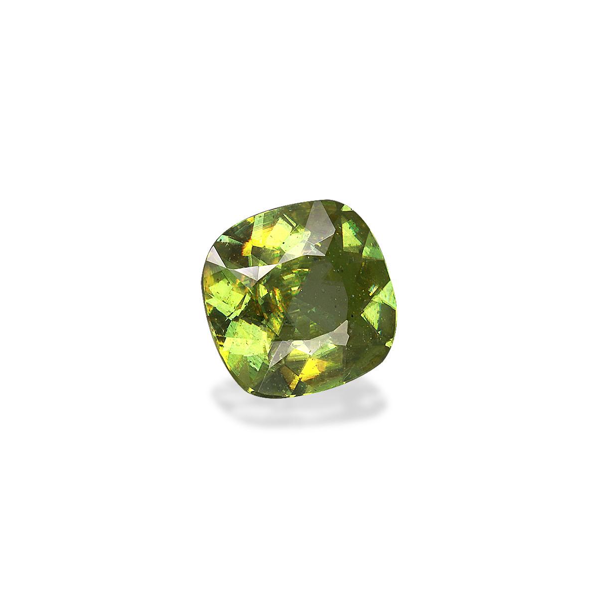 green sphene, 3.73ct cushion cut — view 3