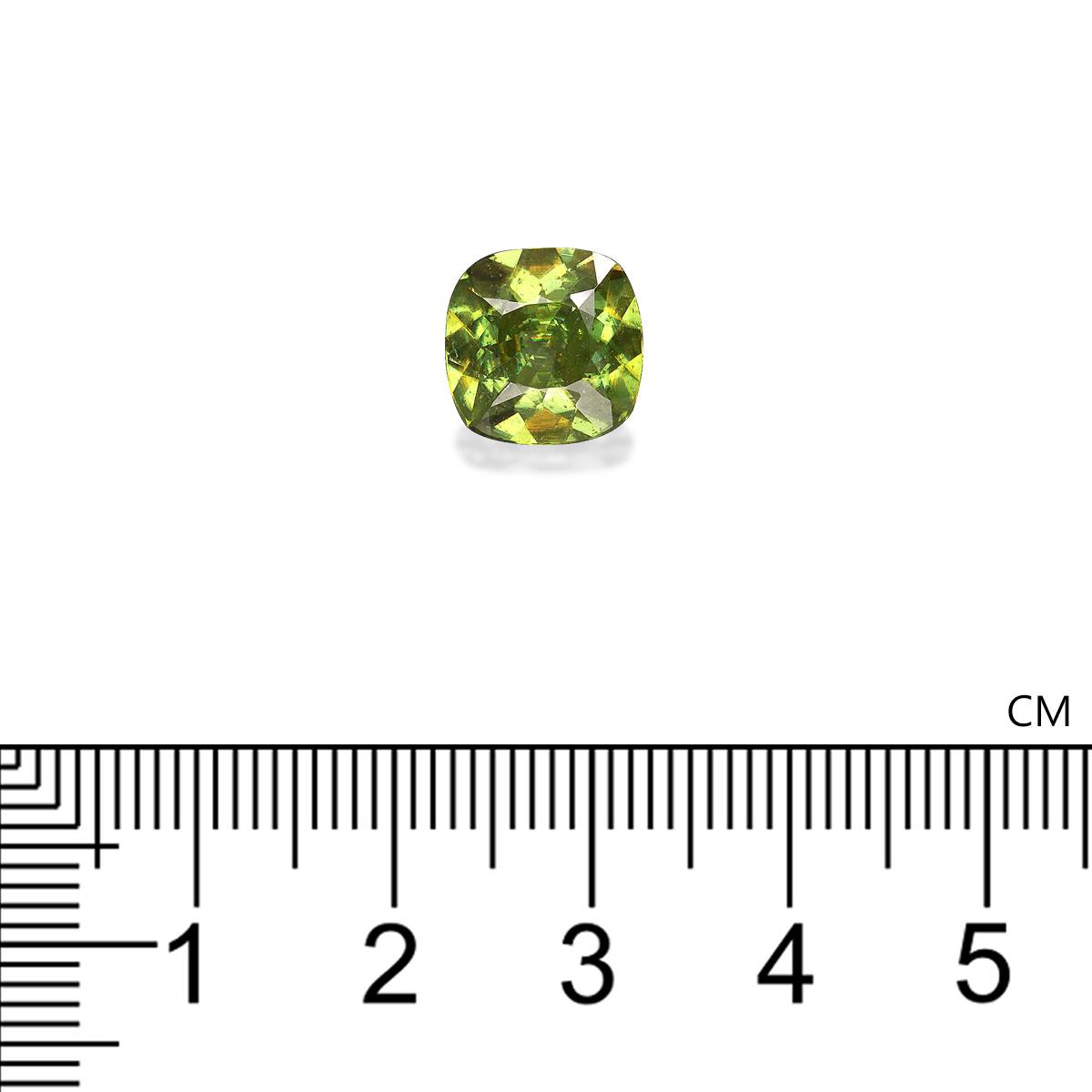 green sphene, 3.73ct cushion cut — view 4