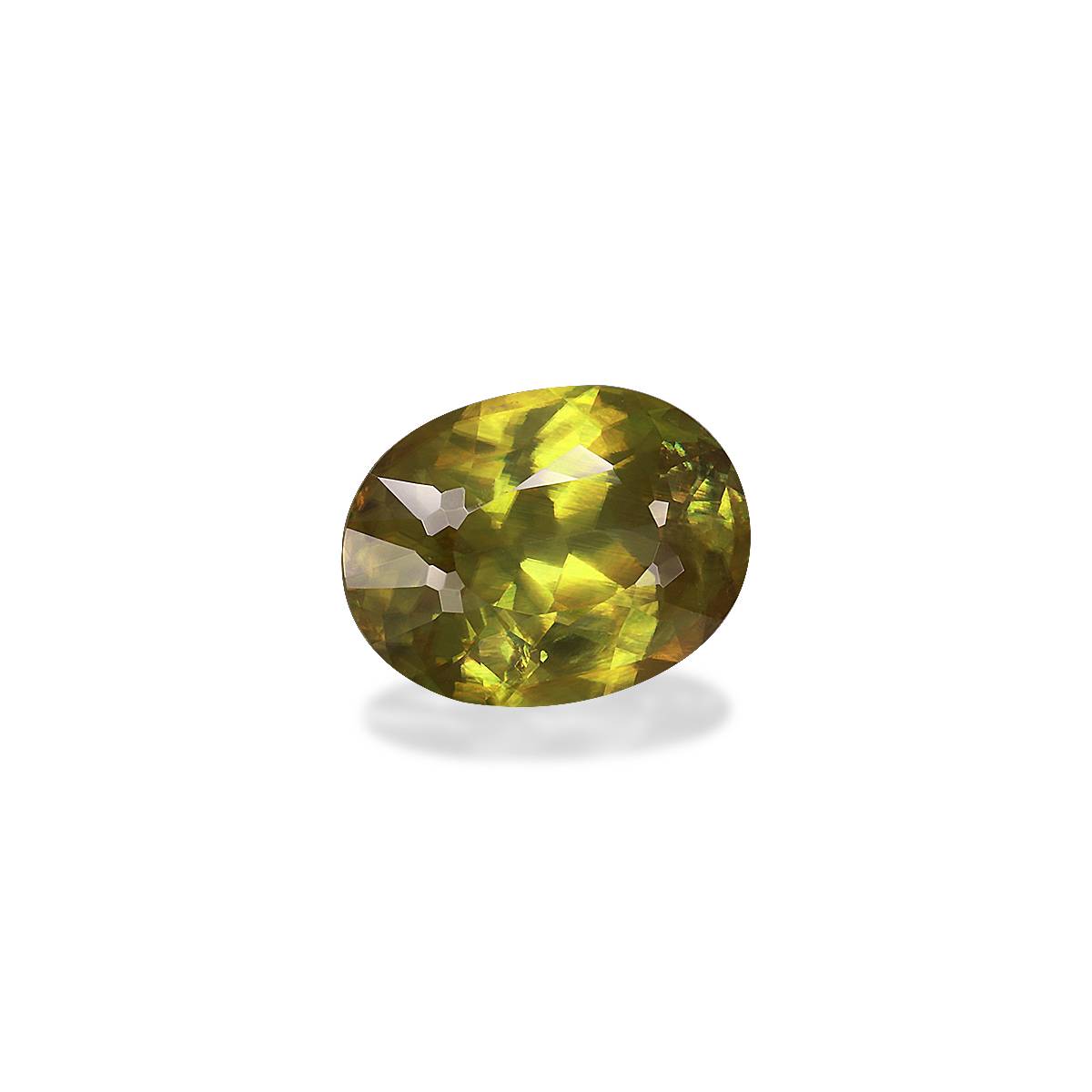 lime green sphene, 4.21ct oval cut — view 3