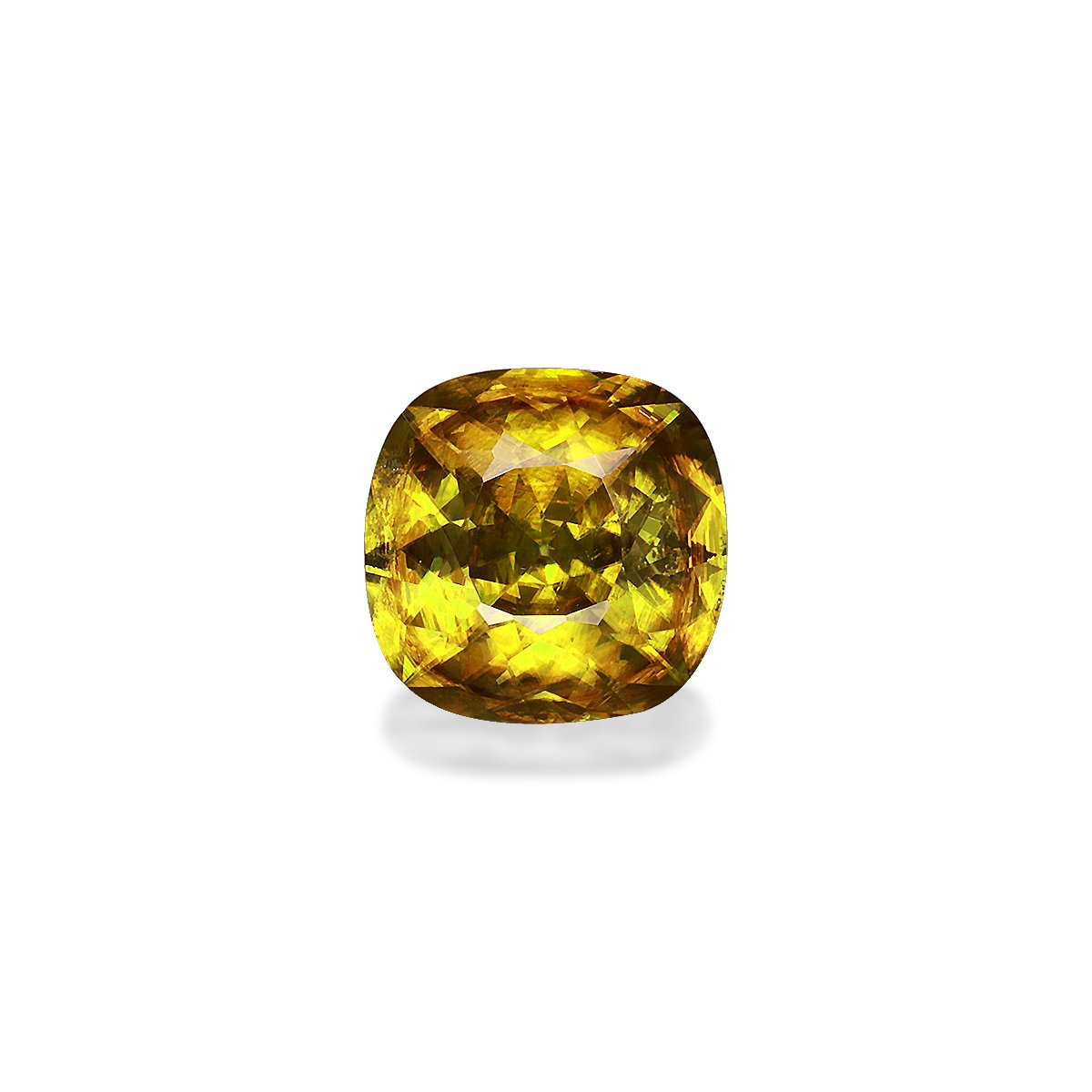 yellow sphene, 2.97ct cushion cut — main view