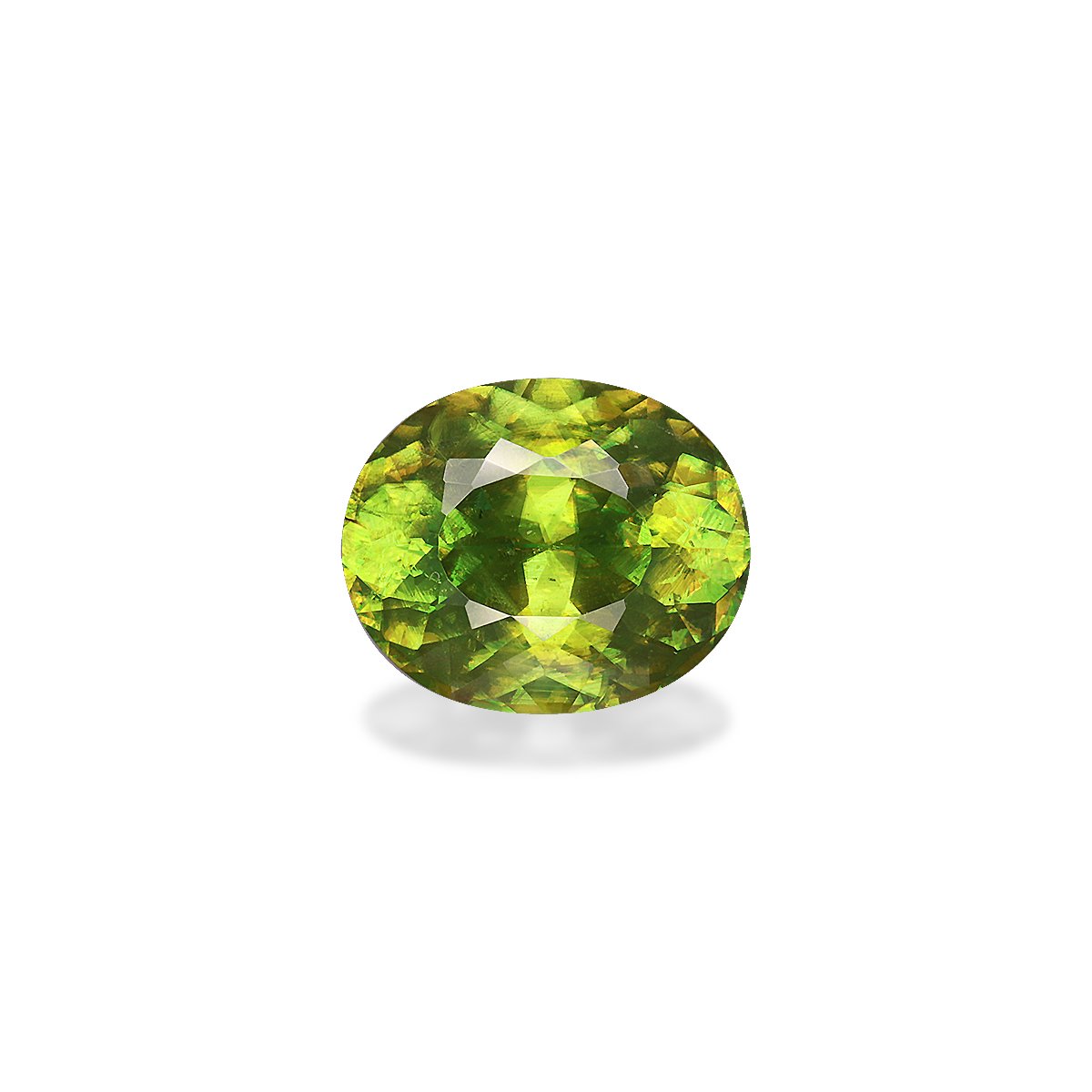 lime green sphene, 3.99ct oval cut — main view