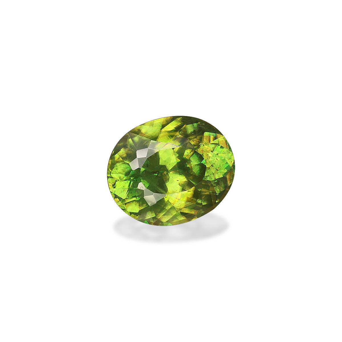 lime green sphene, 3.99ct oval cut — view 3