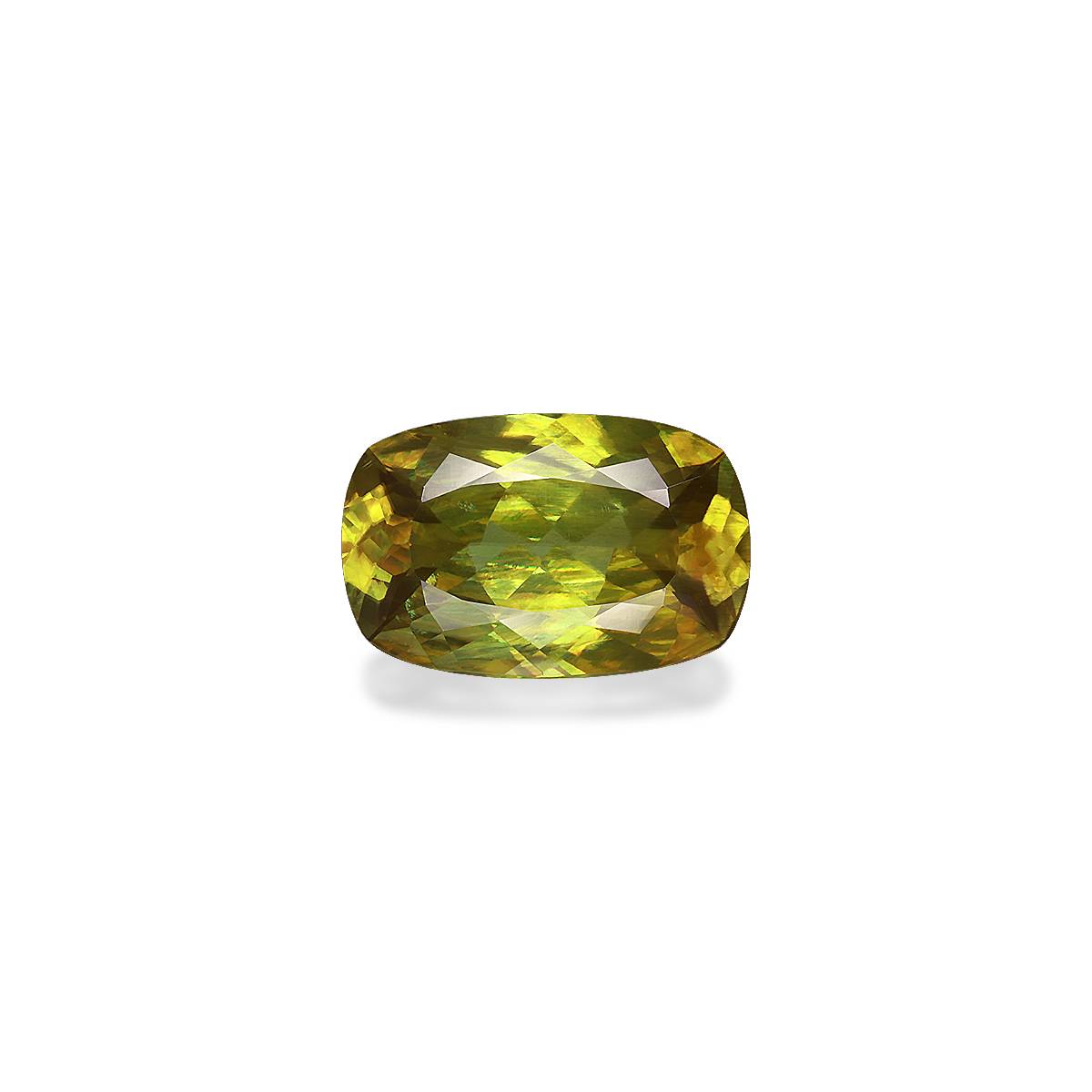 lime green sphene, 6.24ct cushion cut — main view