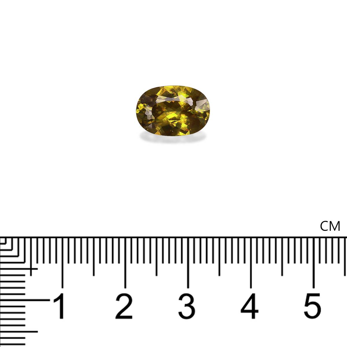 lime green sphene, 3.87ct oval cut — view 4
