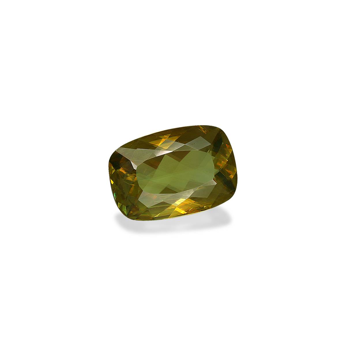 lemon yellow sphene, 3.95ct cushion cut — view 3