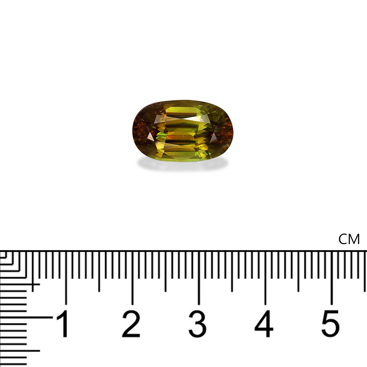 olive green sphene, 7.44ct oval cut — view 4